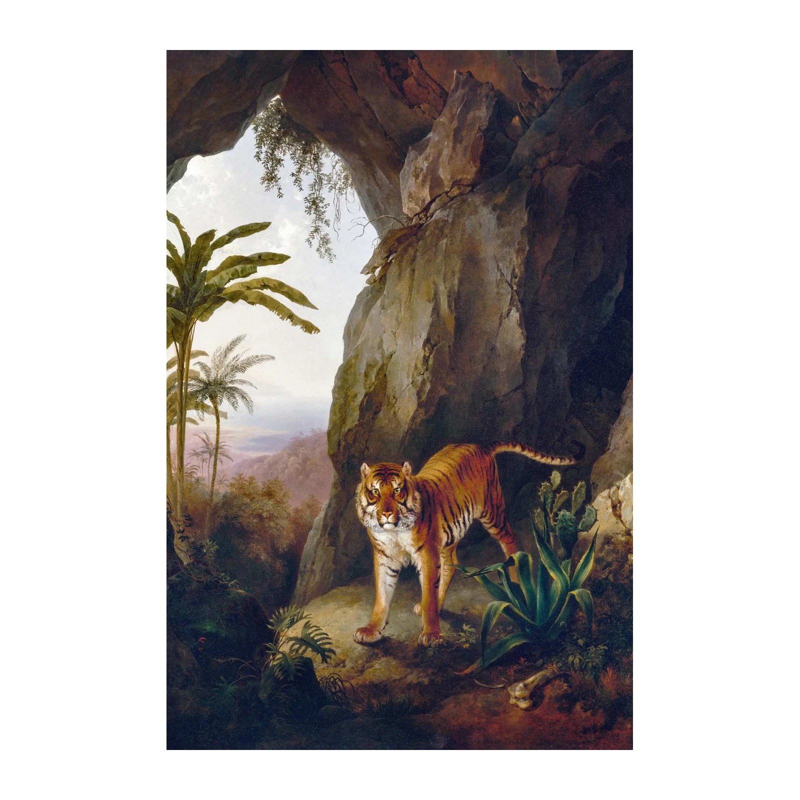 Majestic Tiger in Cave Wildlife Wall Art