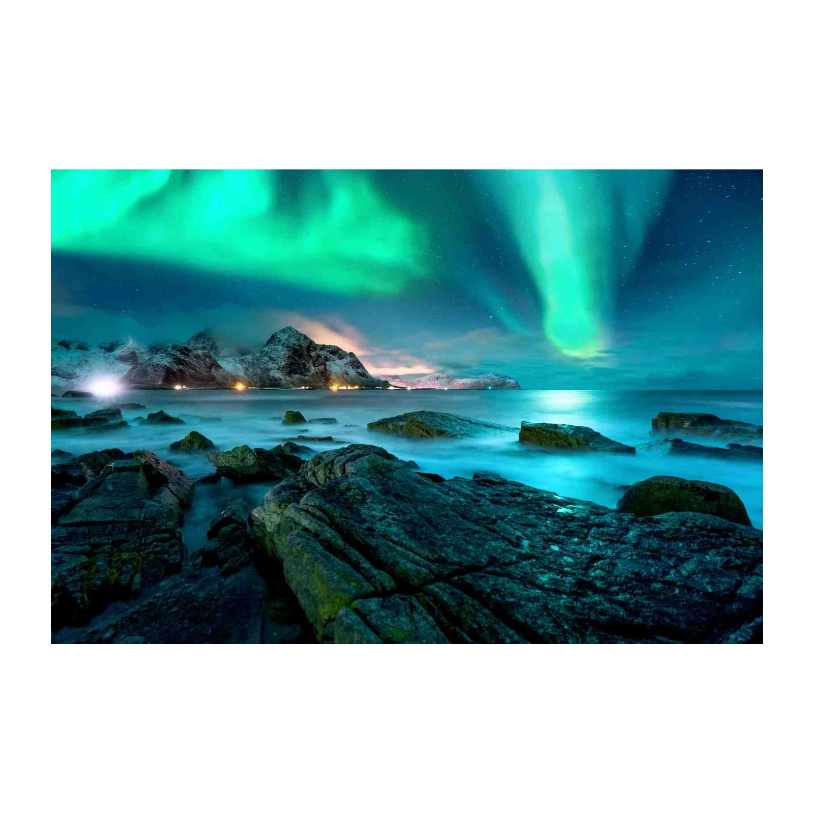 Enchanting Aurora Borealis Landscape Wall Art