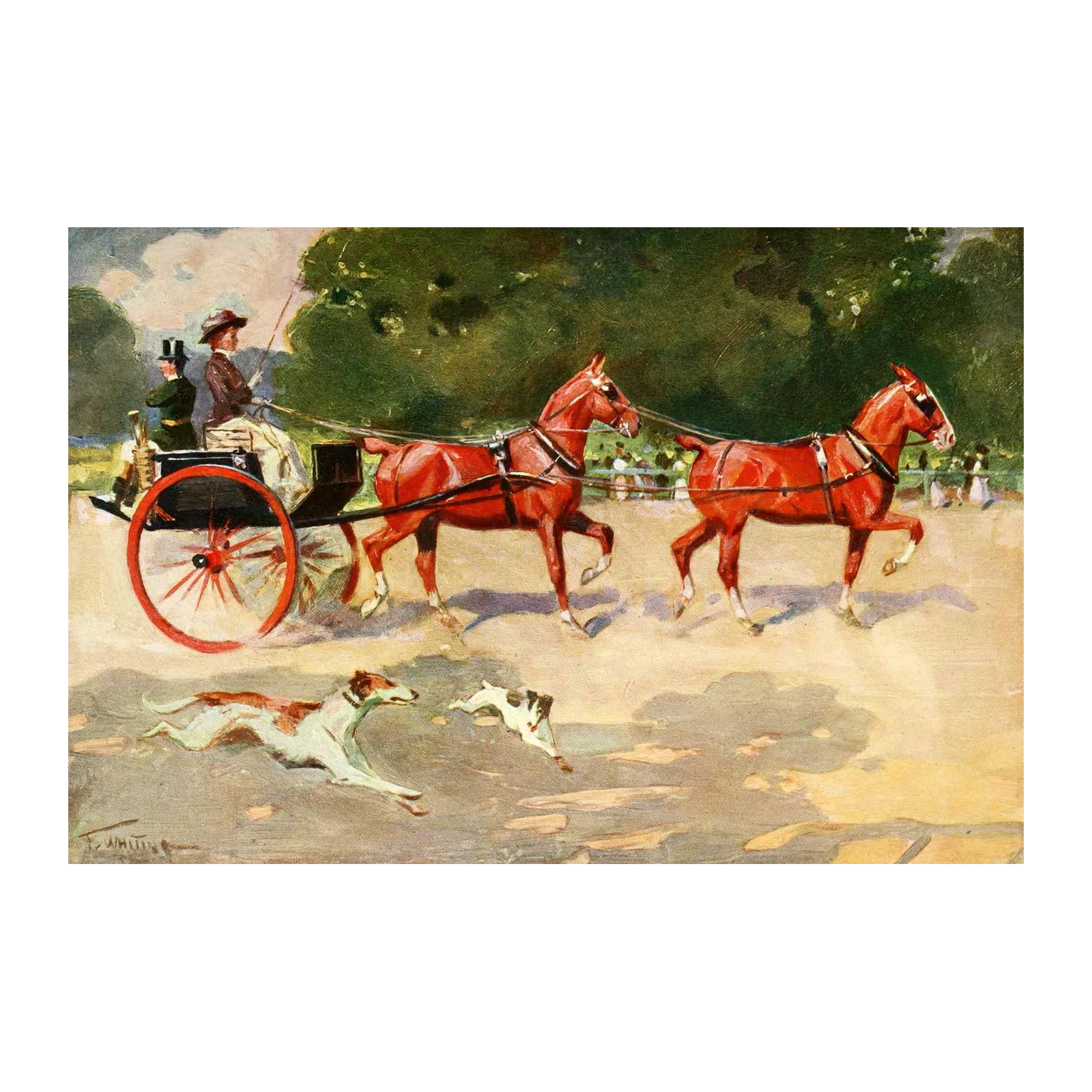 Vintage Horse Carriage Race Wall Art