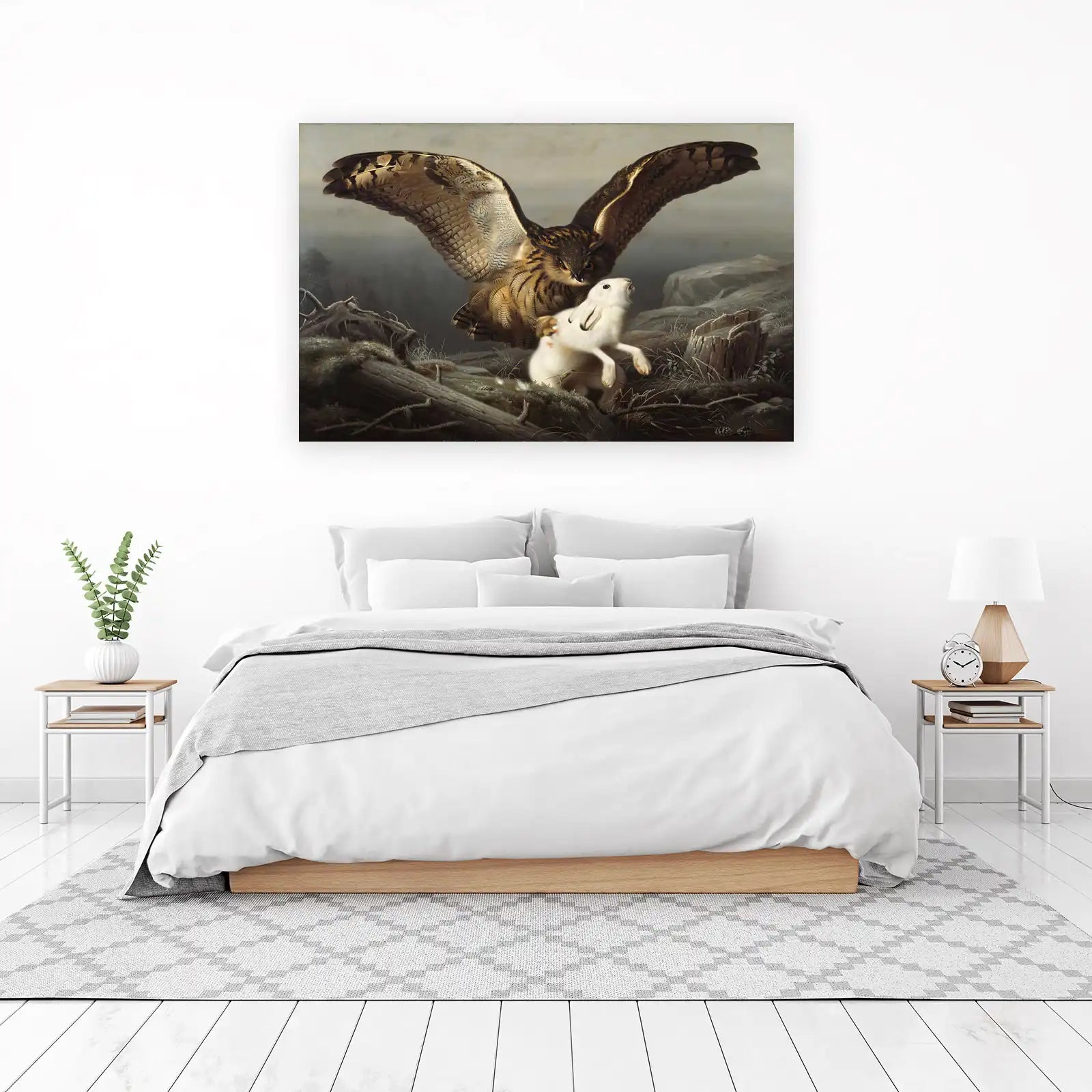 Majestic Owl Hunt Wildlife Art Wall Art