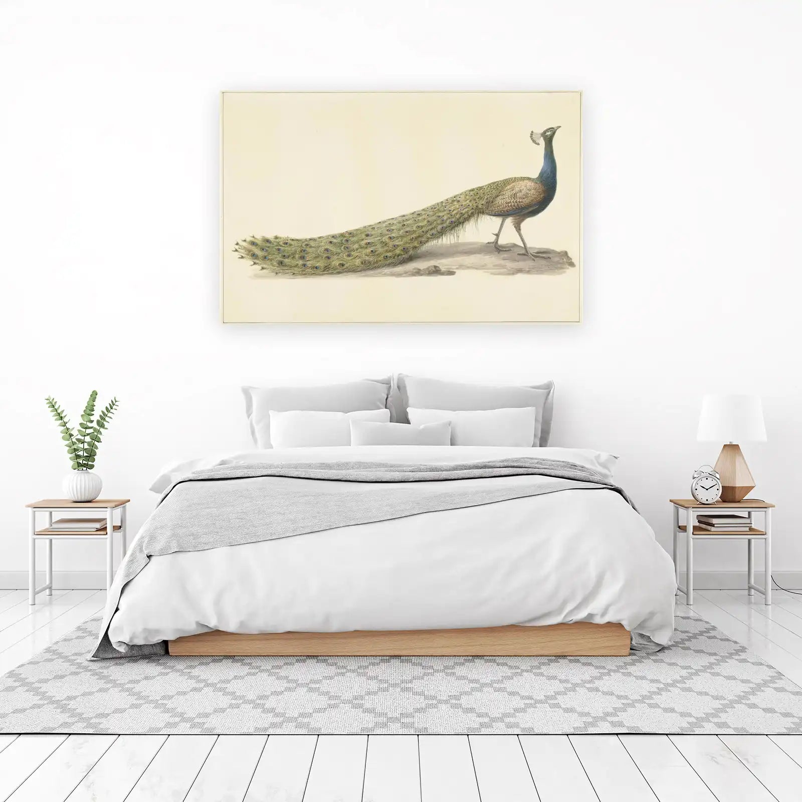 Elegant Peacock Portrait Wall Art
