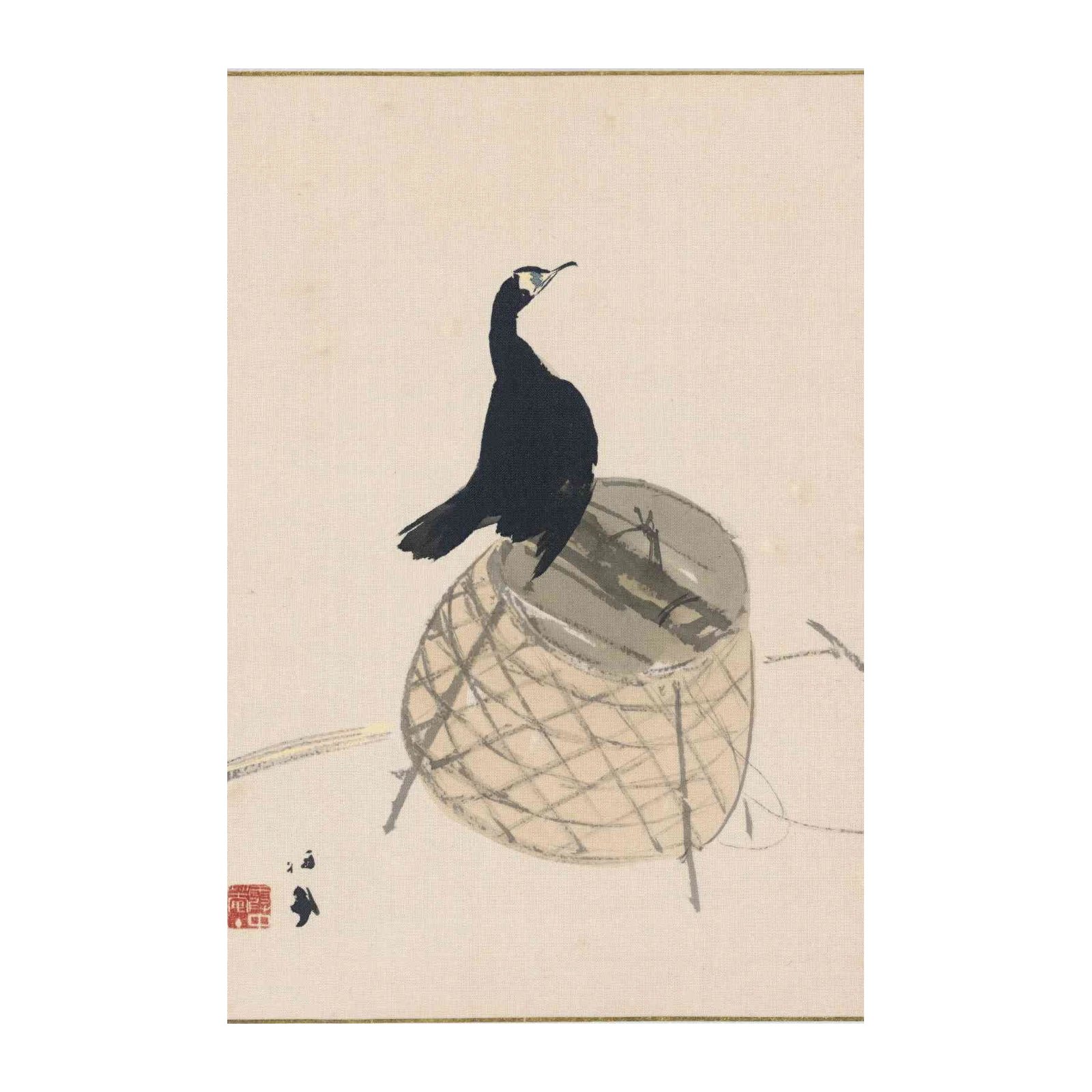 Zen Cormorant Bird Art Wall Art