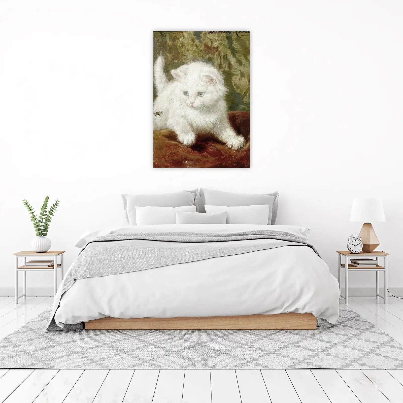 Adorable Fluffy White Kitten Art Wall Art