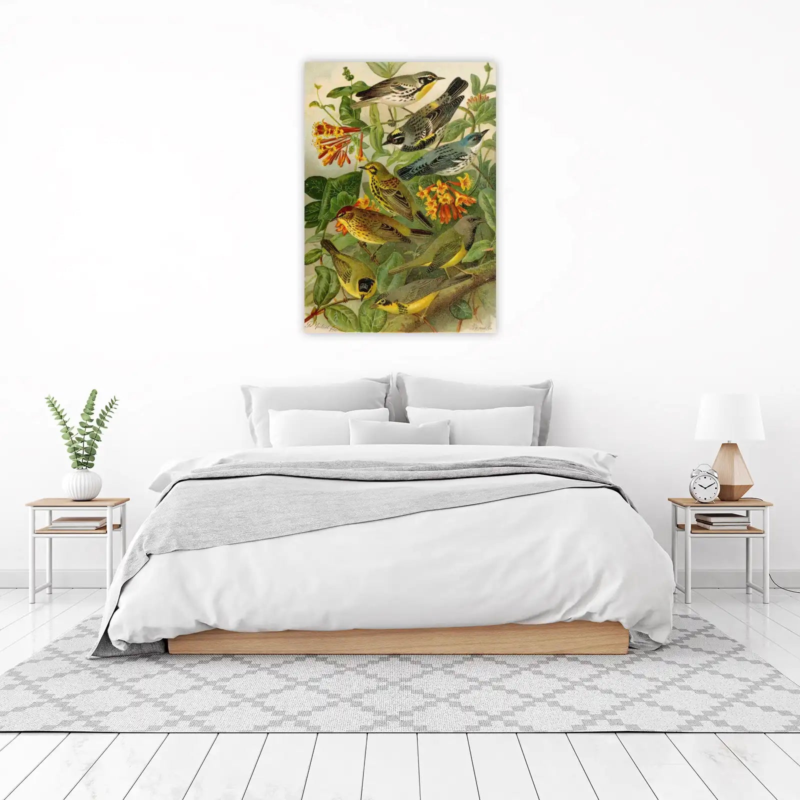 Vintage Bird Nature Scene Wall Art