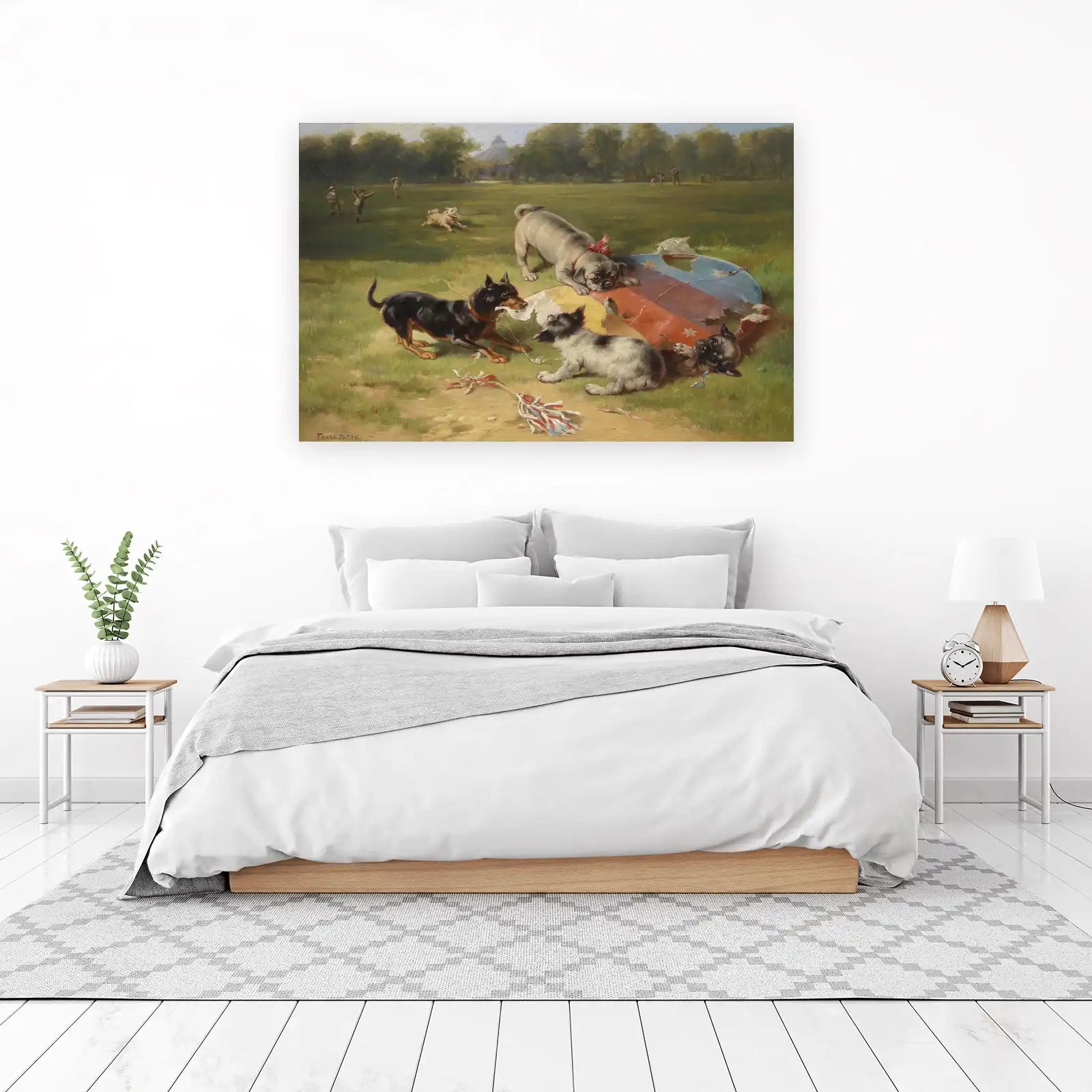 Whimsical Dogs & Kite Fun Wall Art