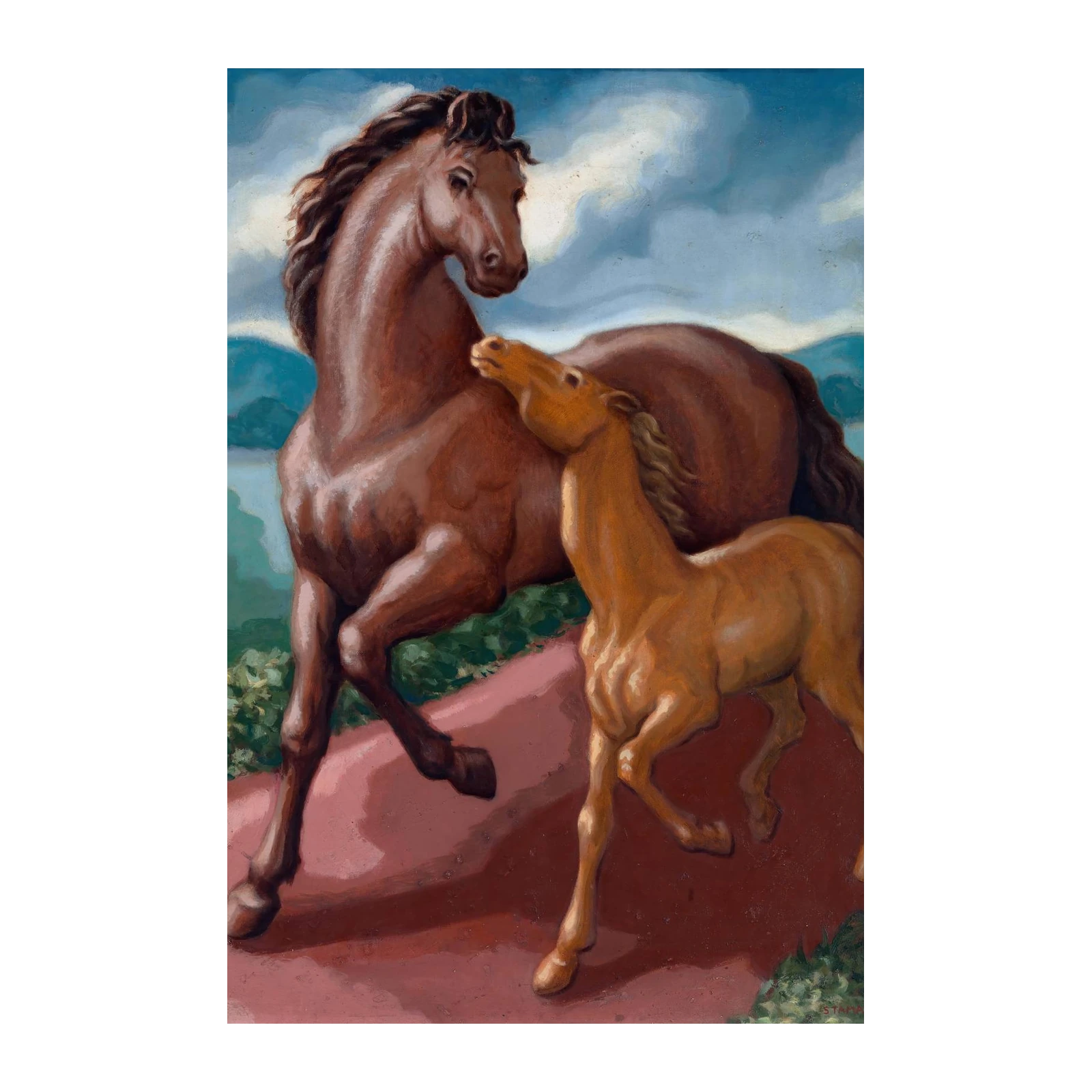 Majestic Horse & Foal Nature Art Wall Art