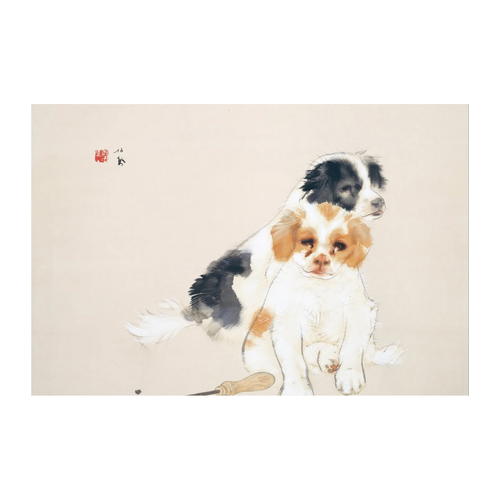 Adorable Puppy Duo Watercolor Wall Art