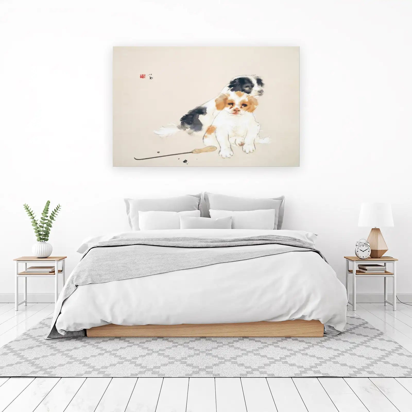 Adorable Puppy Duo Watercolor Wall Art
