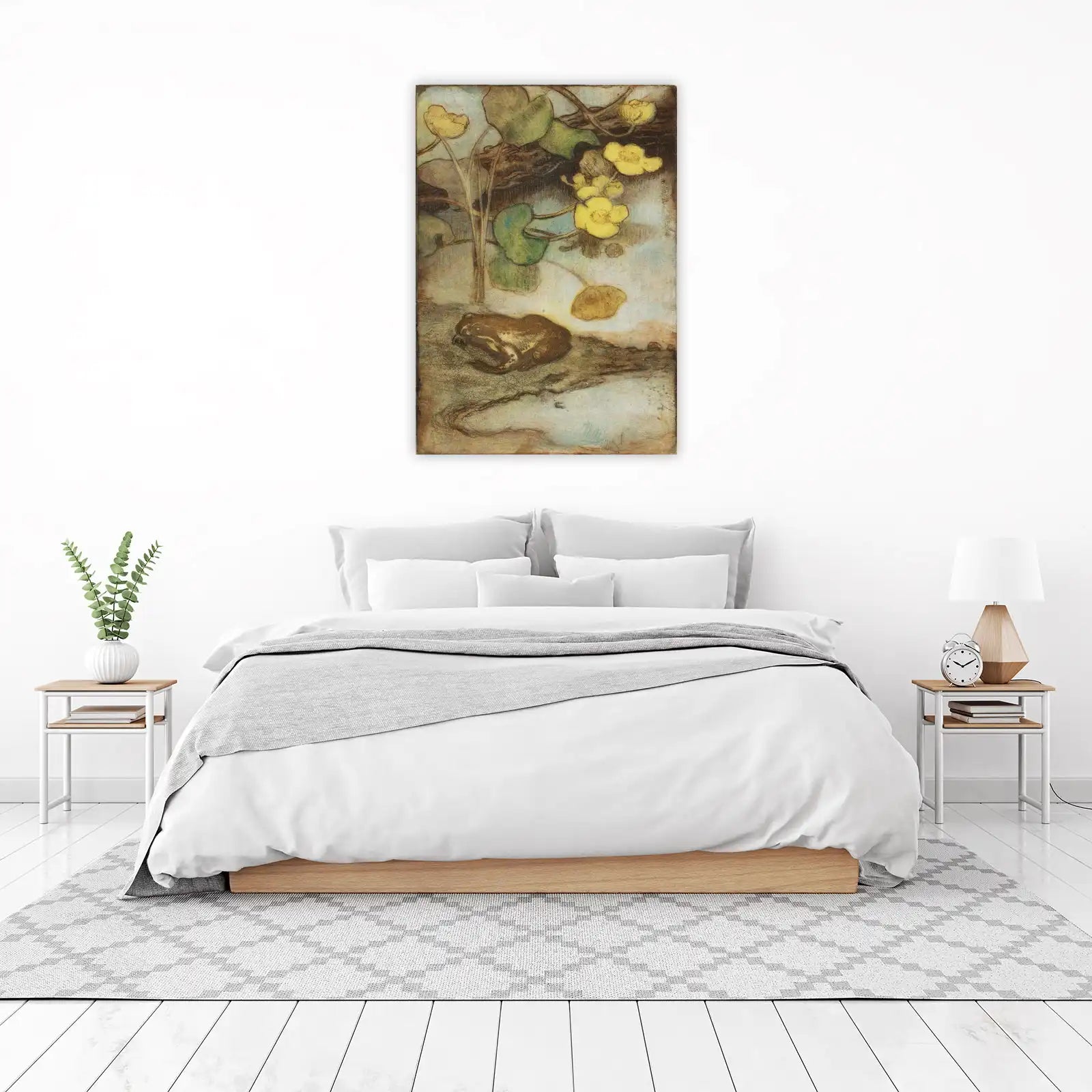 Serene Frog & Lily Pad Nature Wall Art