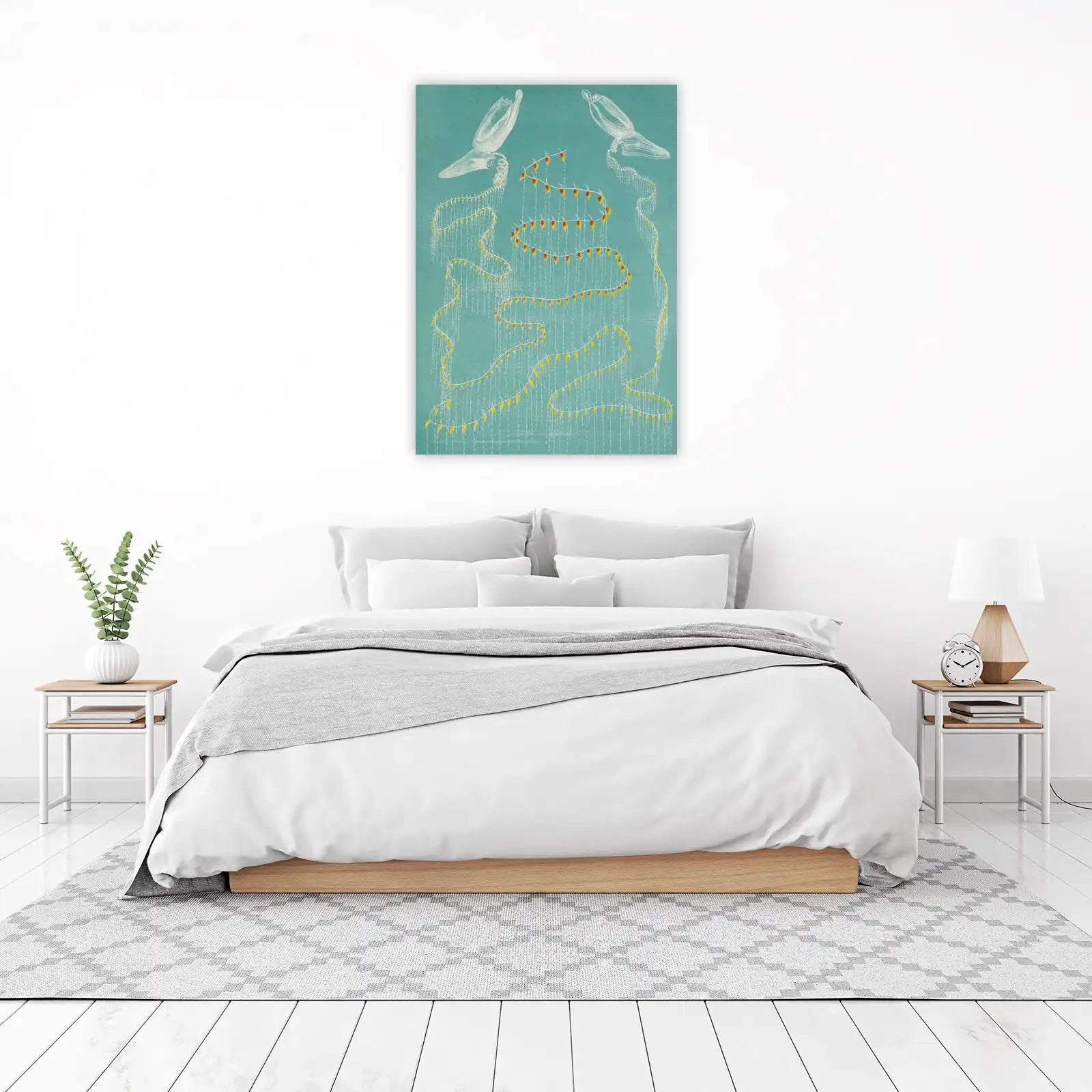 Whimsical Jellyfish String Lights Wall Art