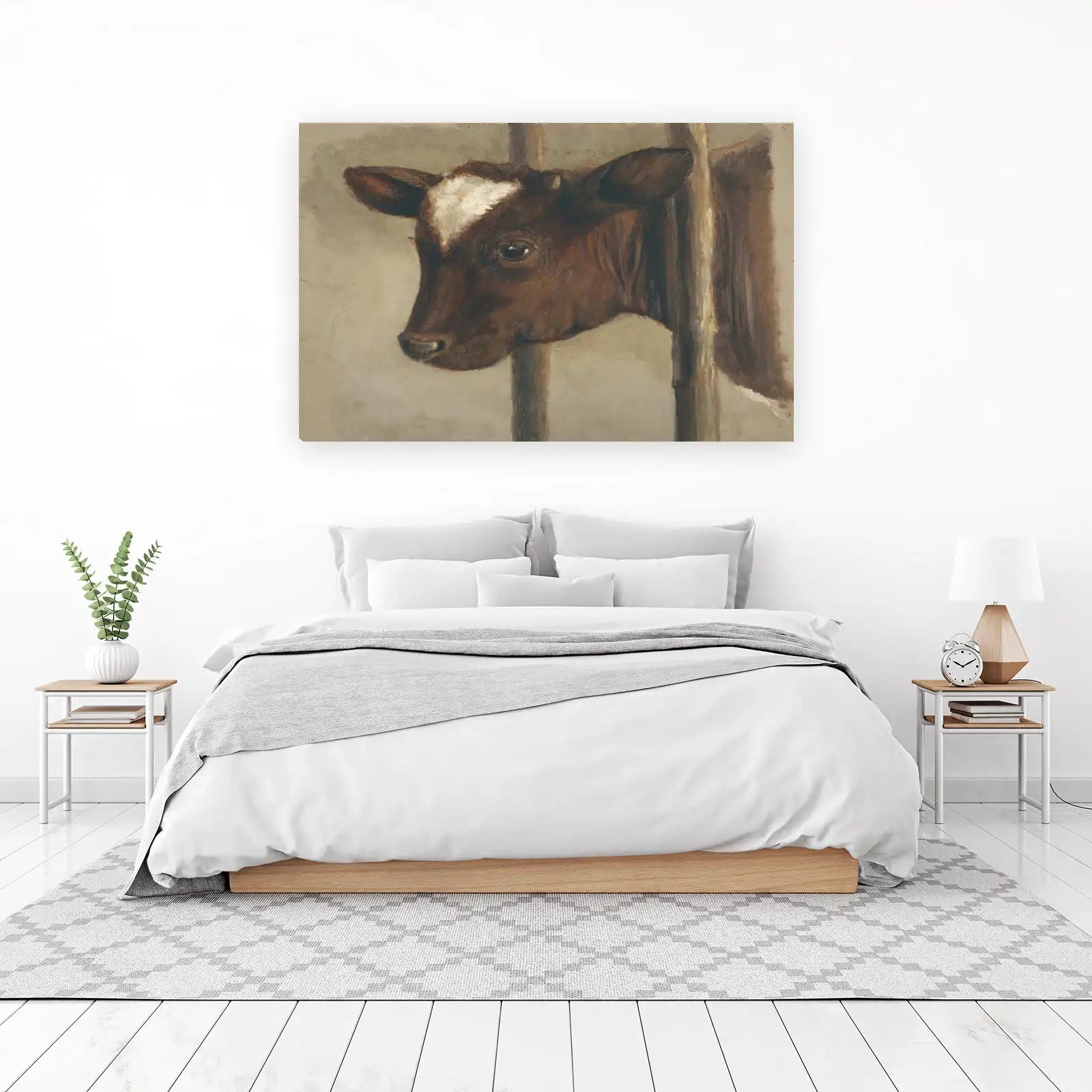 Gentle Calf Portrait Farm Animal Wall Art