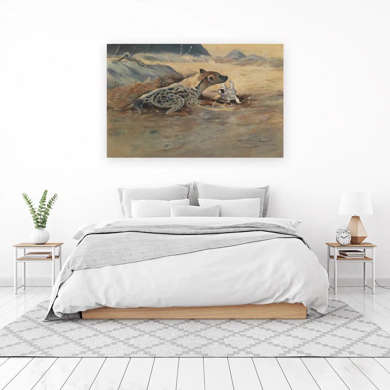 African Hyena with Skull Wall Art