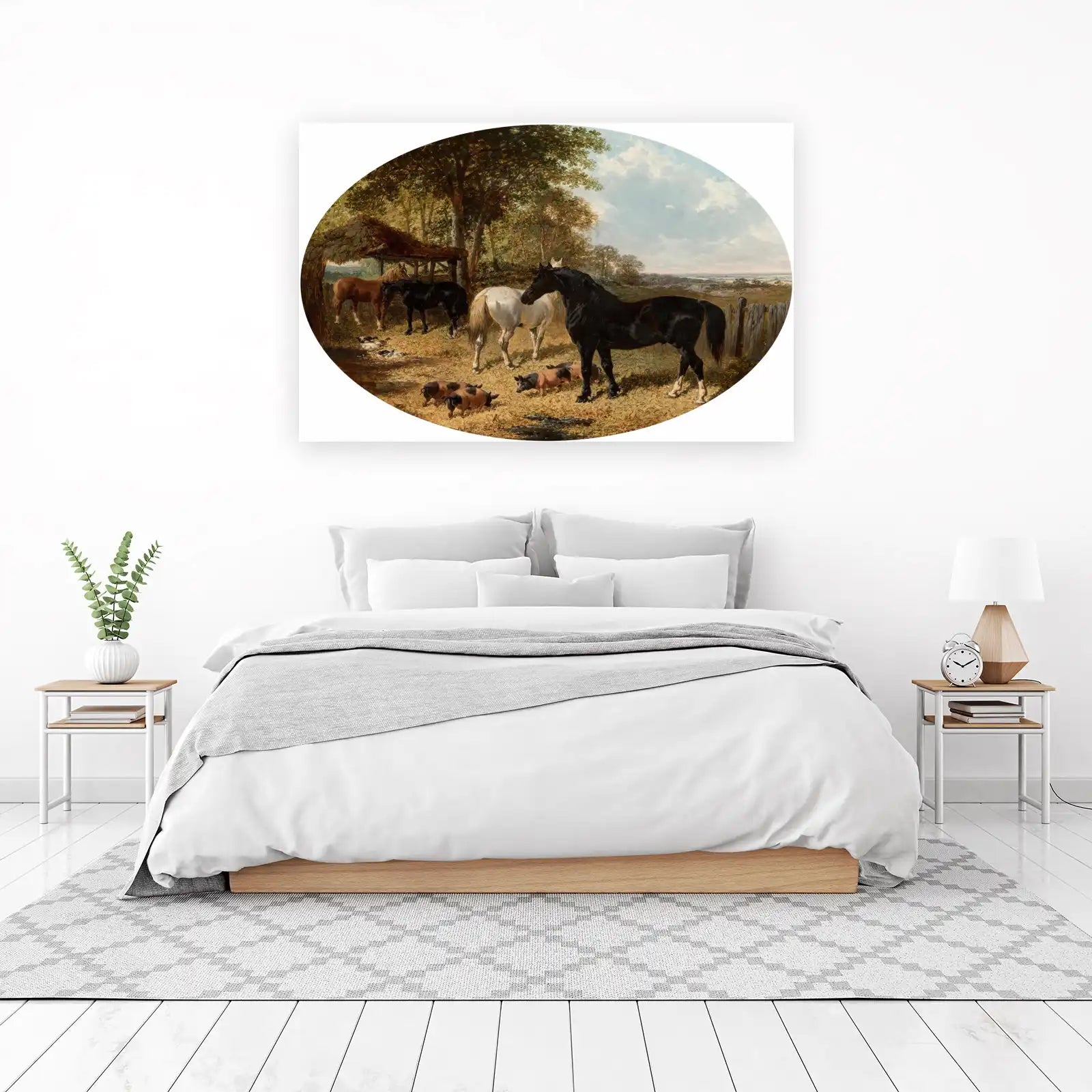 Majestic Equine Farm Life Oil Painting Wall Art