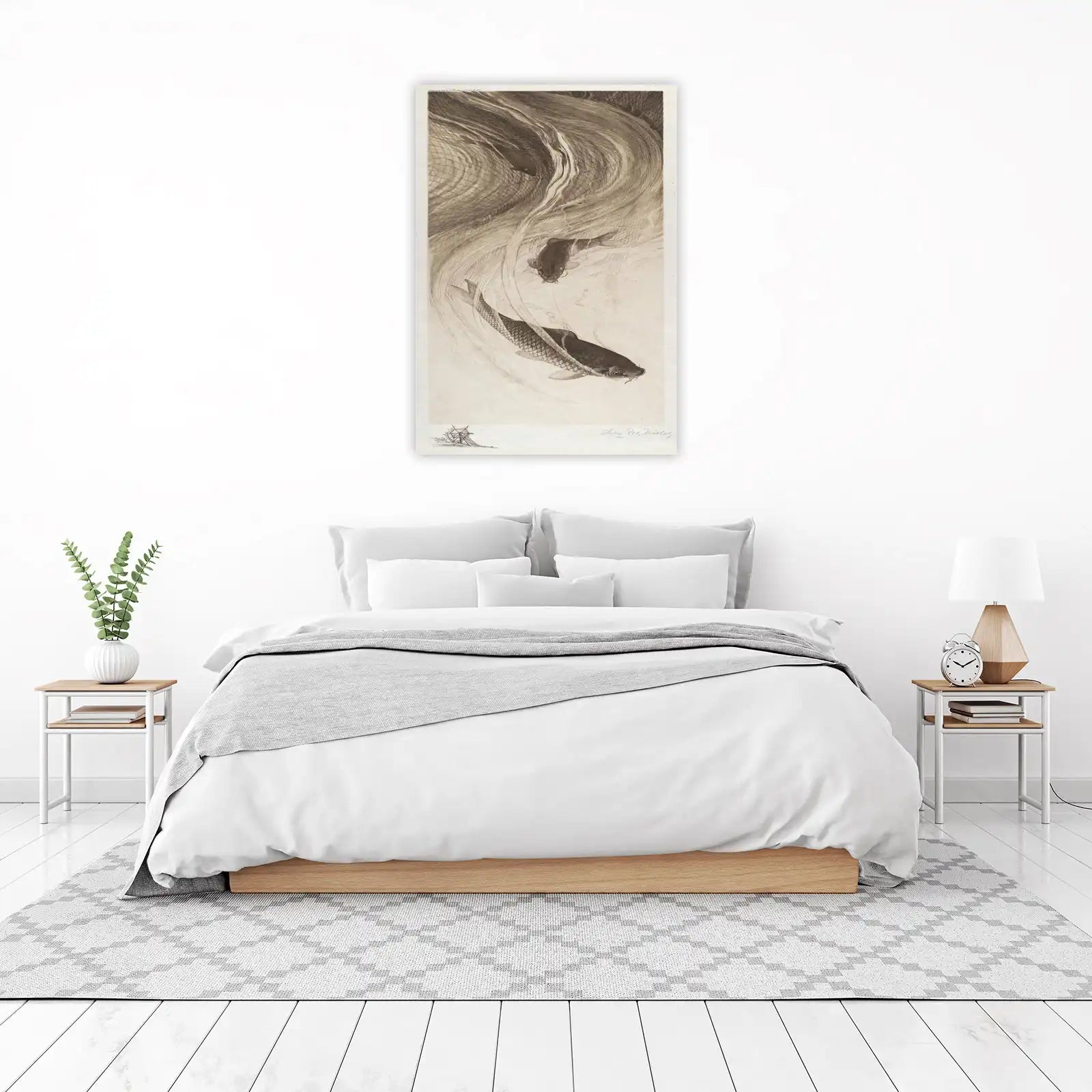 Elegant Koi Fish Underwater Scene Wall Art