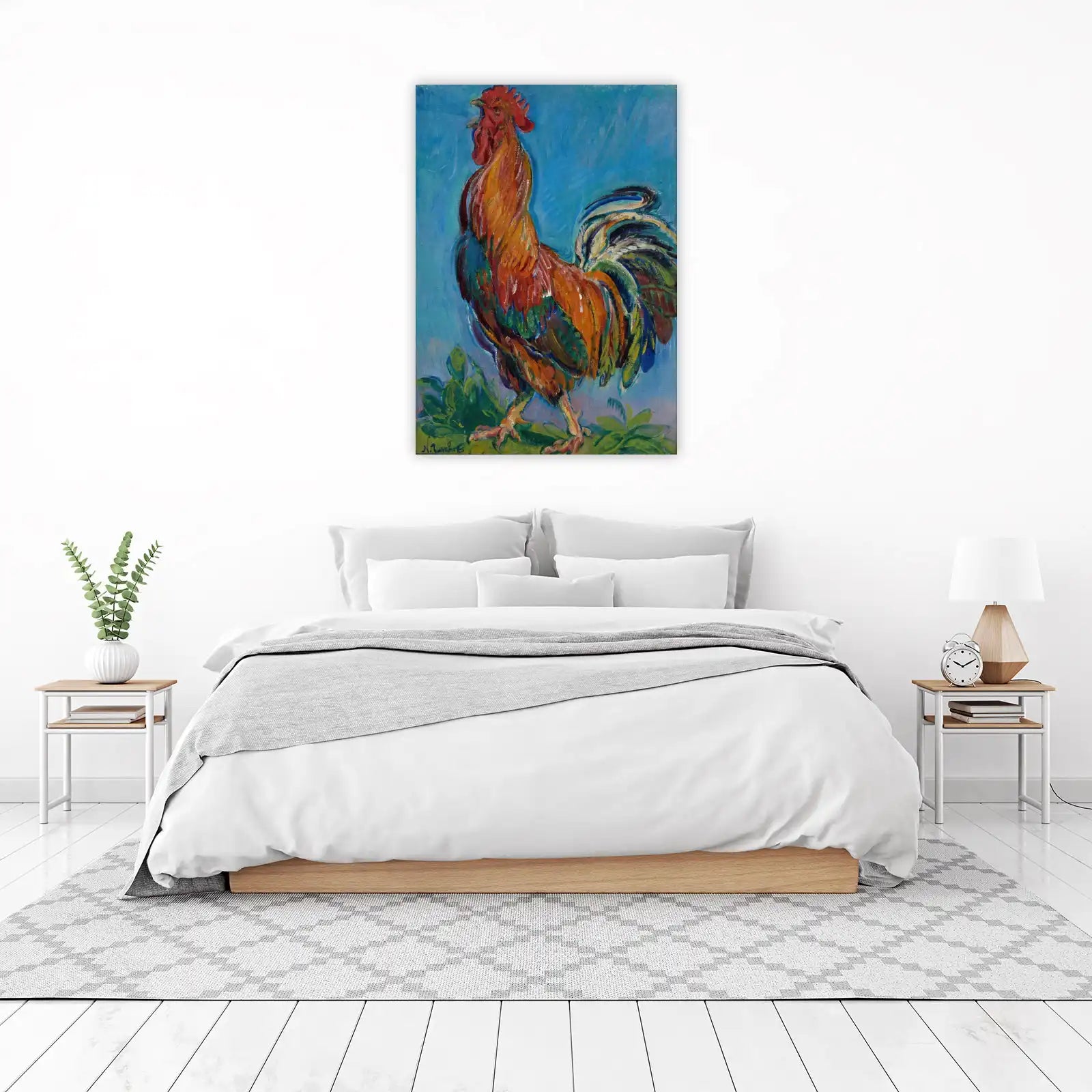 Vibrant Rooster Art Print | Farmhouse & Country Wall Art