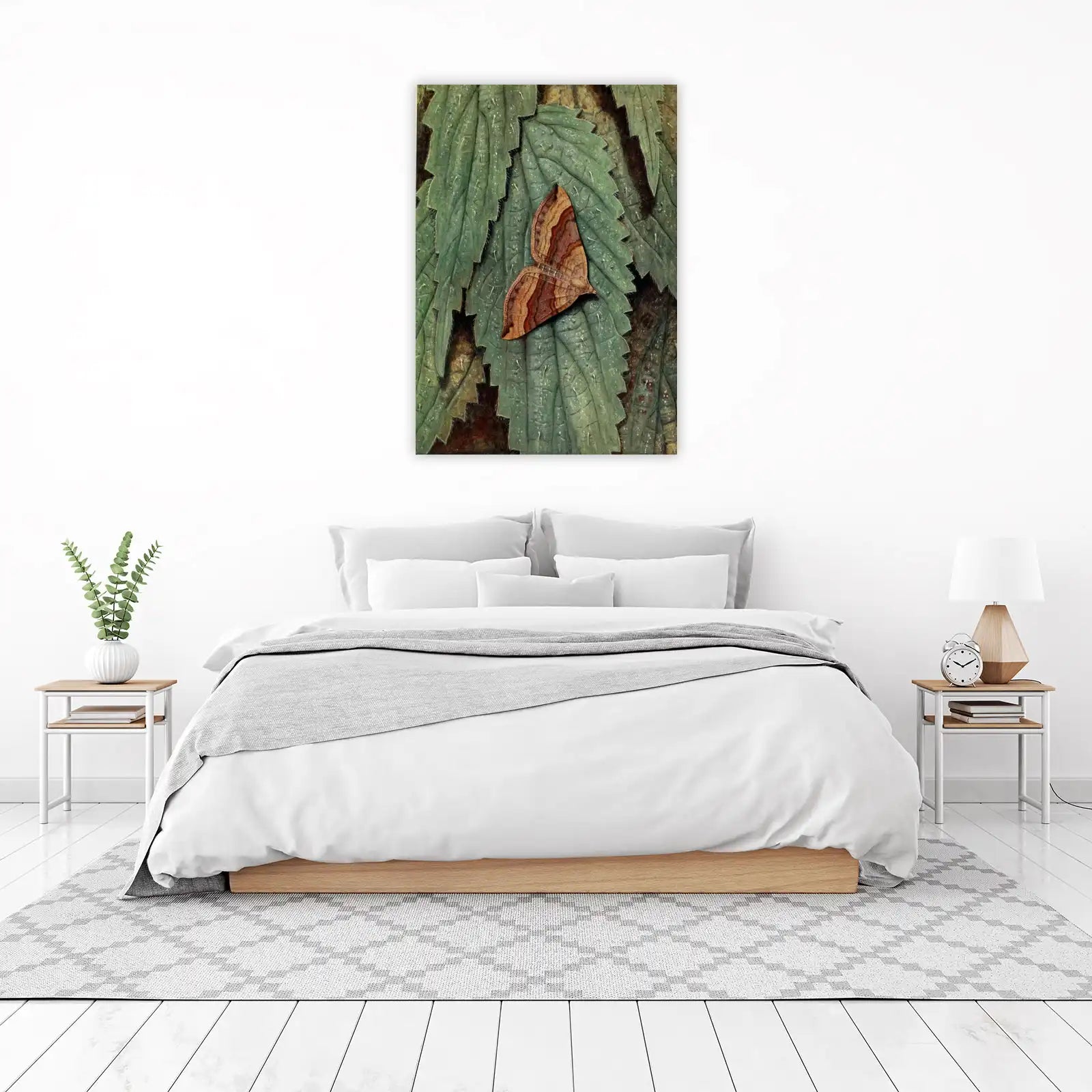 Ethereal Moth on Leaf Vintage Wall Art Wall Art