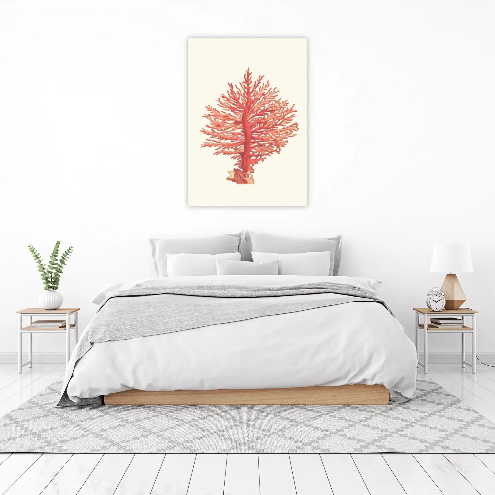 Vibrant Red Coral Branch Wall Art - Ocean Art