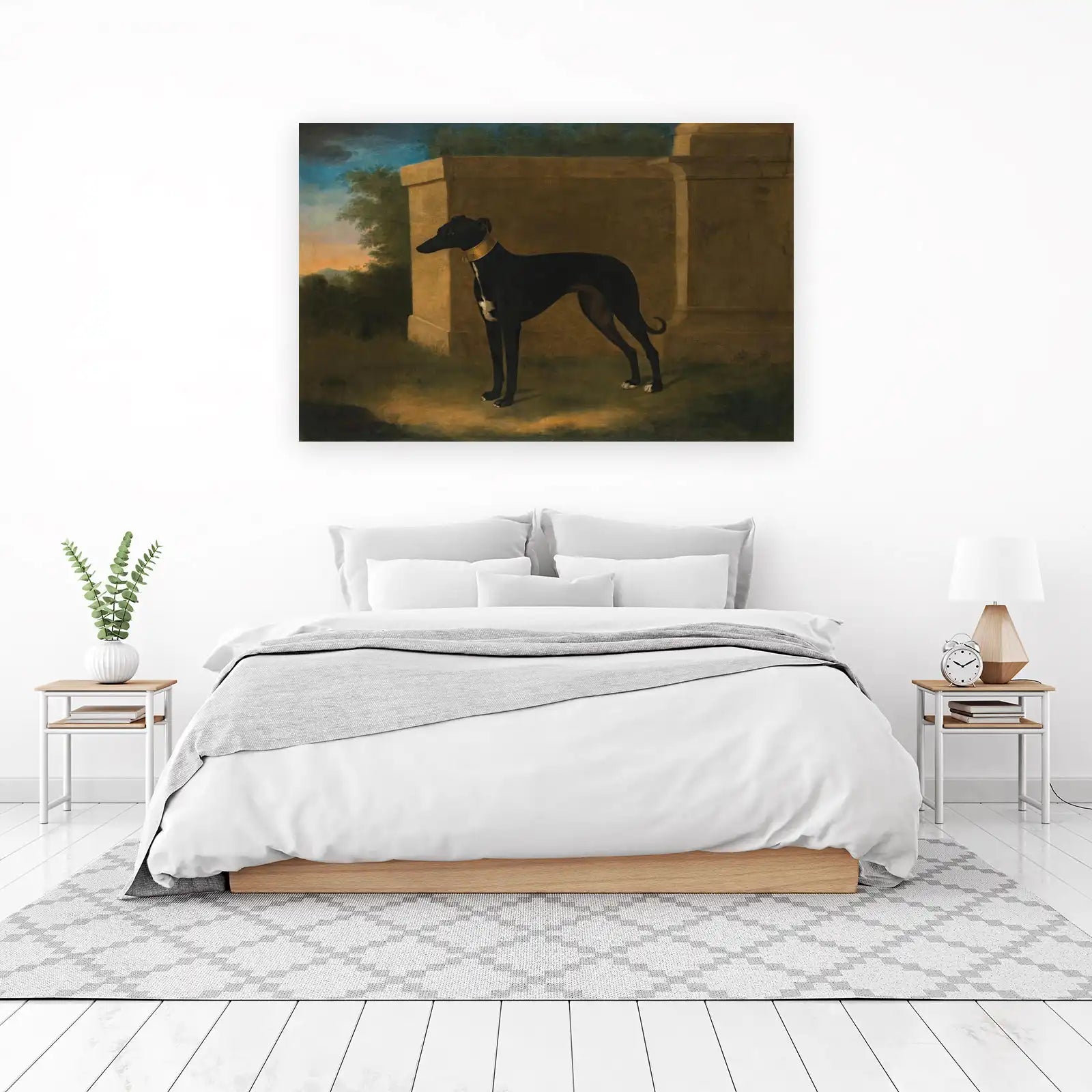 Elegant Black Greyhound Portrait Wall Art