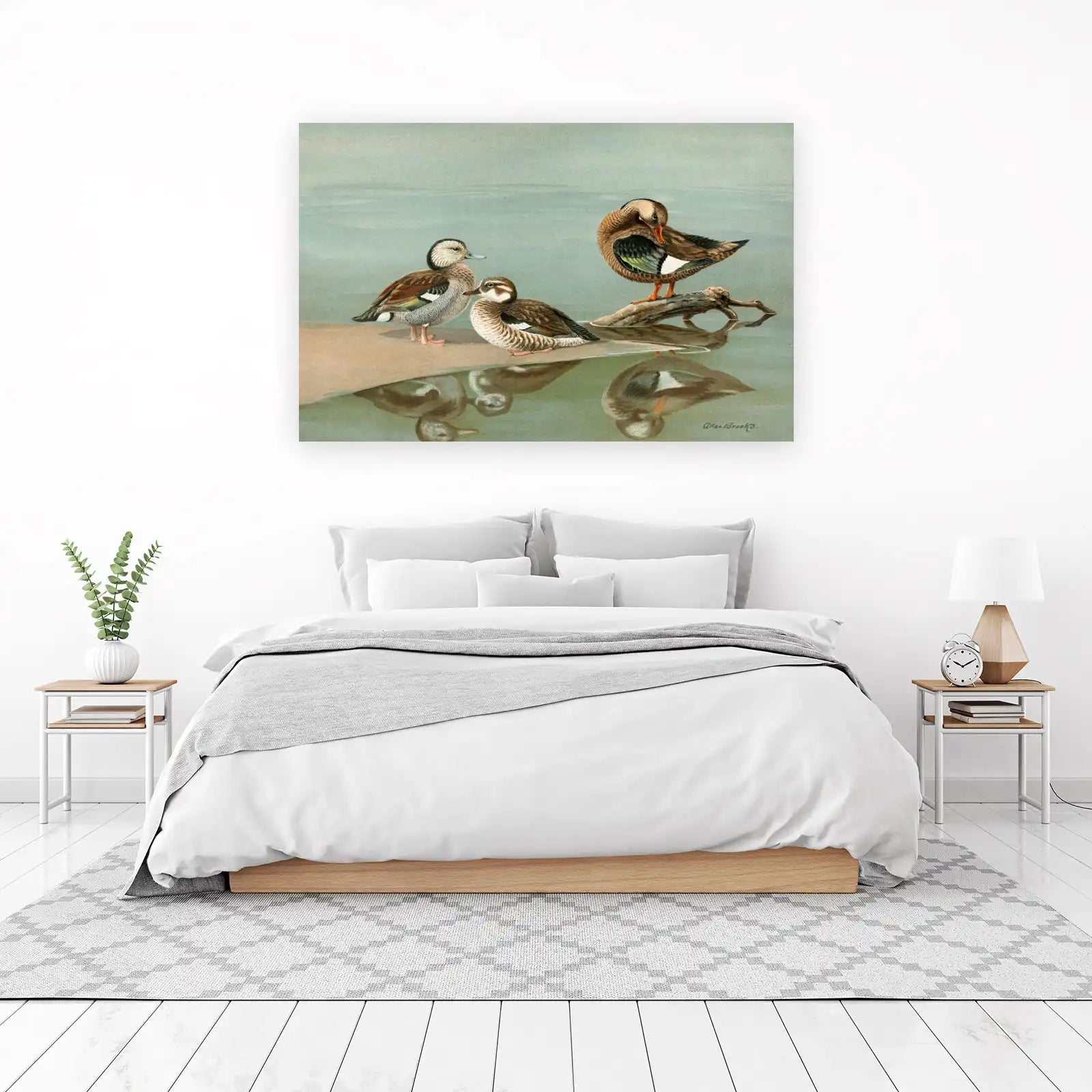 Serene Ducks Pond Nature Wall Art Wall Art