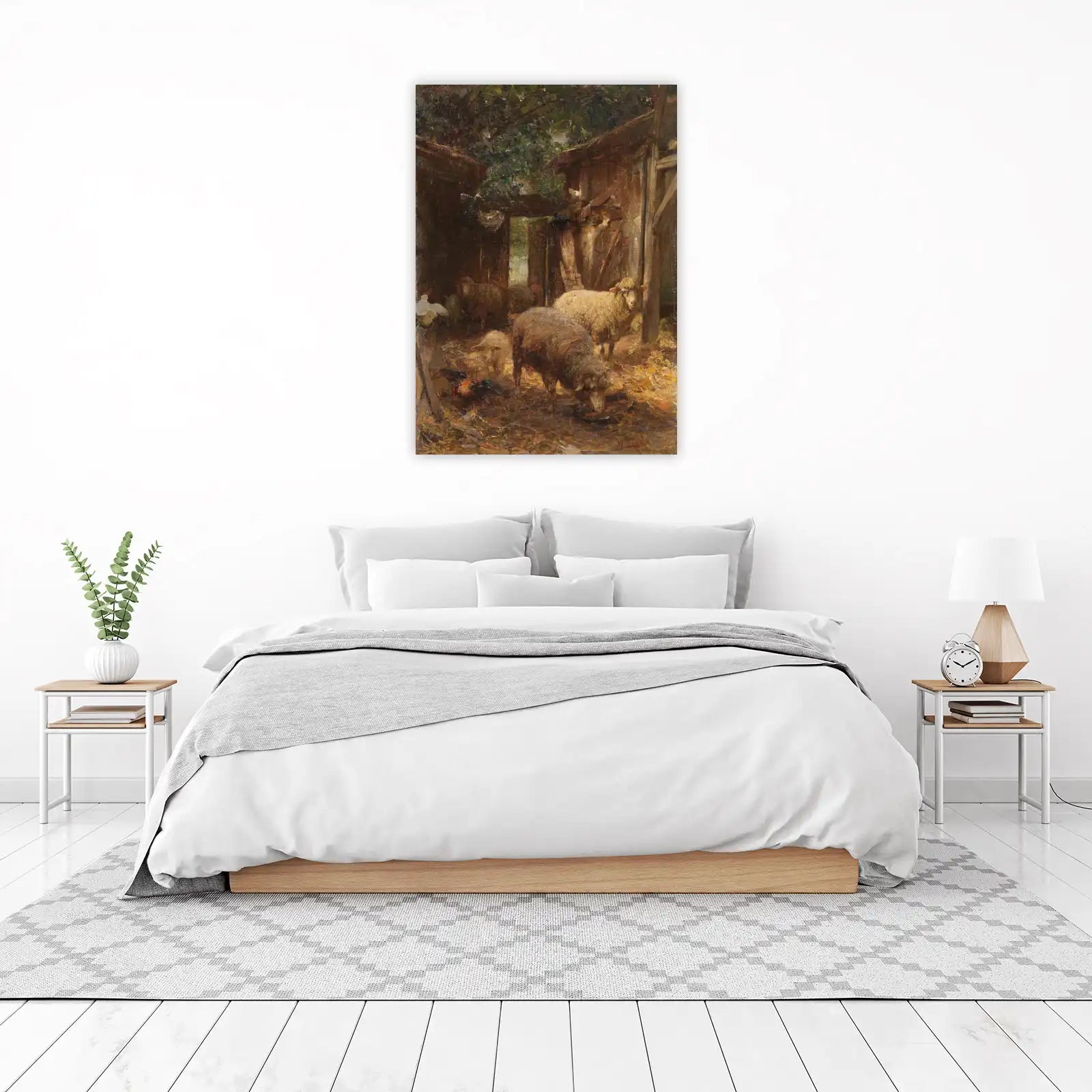 Rustic Farm Scene Sheep Wall Art