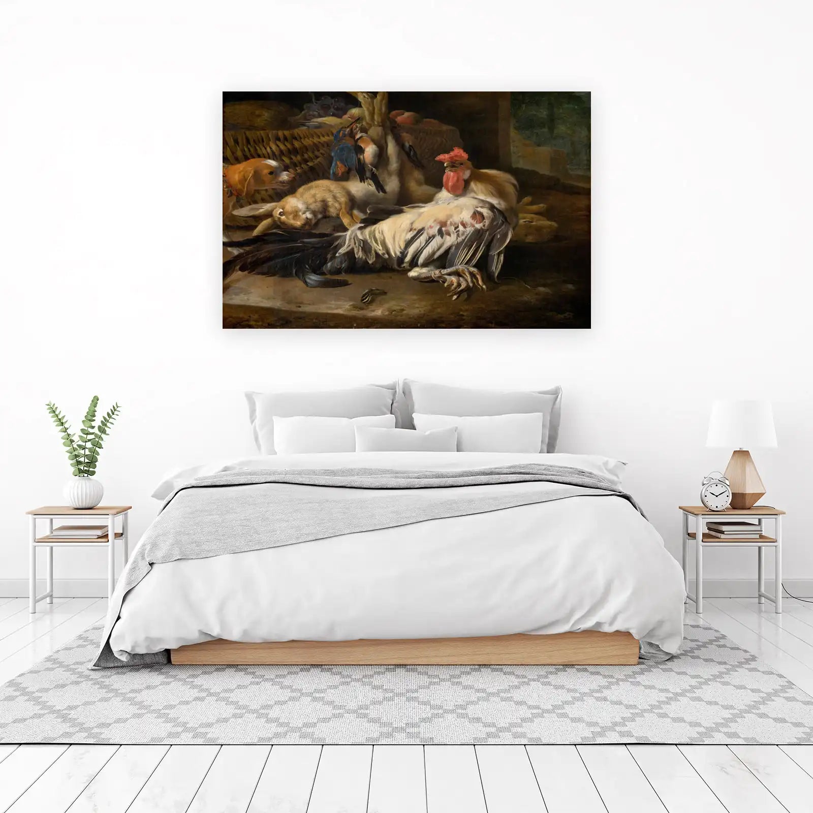 Rich Still Life Game and Rooster Wall Art