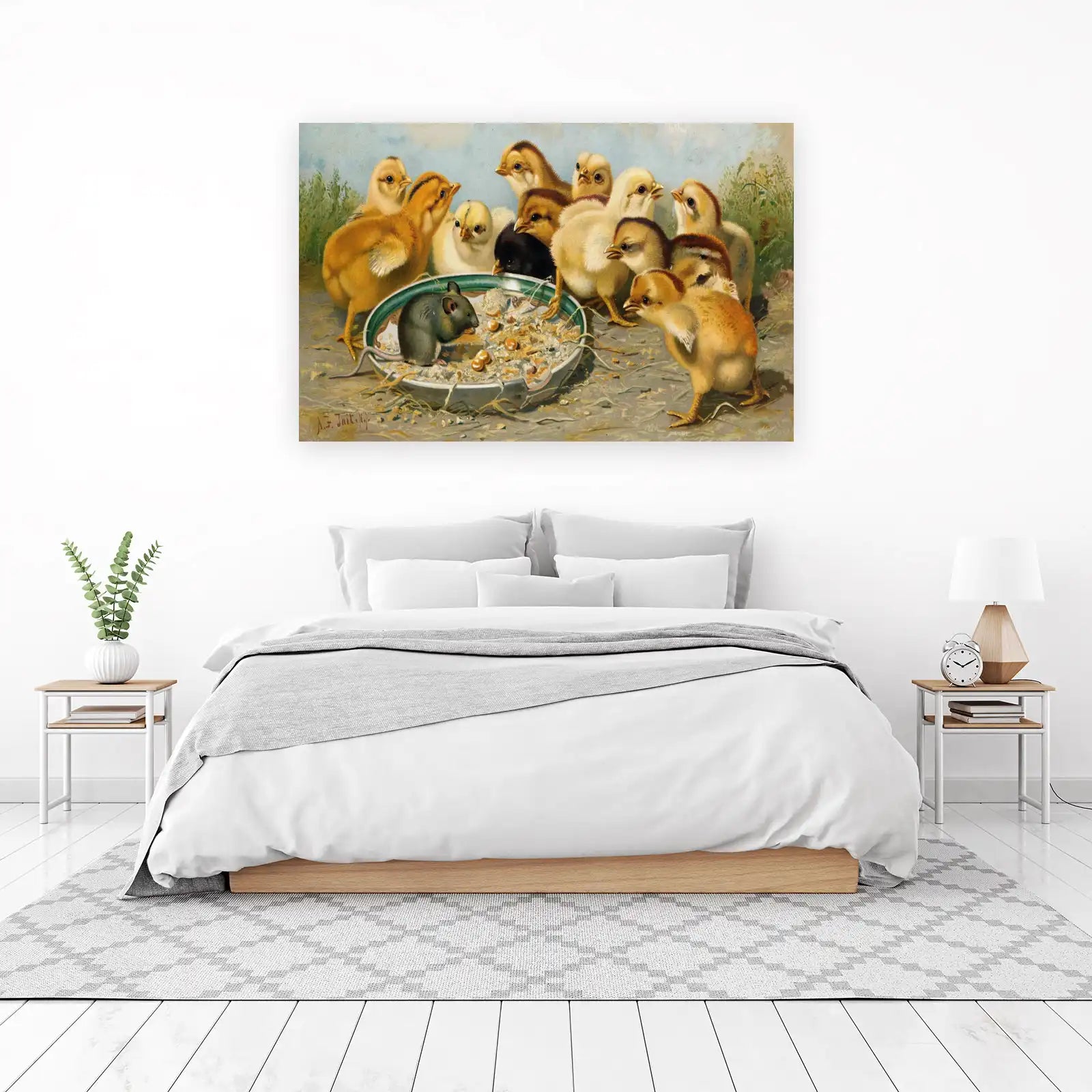 Adorable Chicks & Mouse Gathering Wall Art