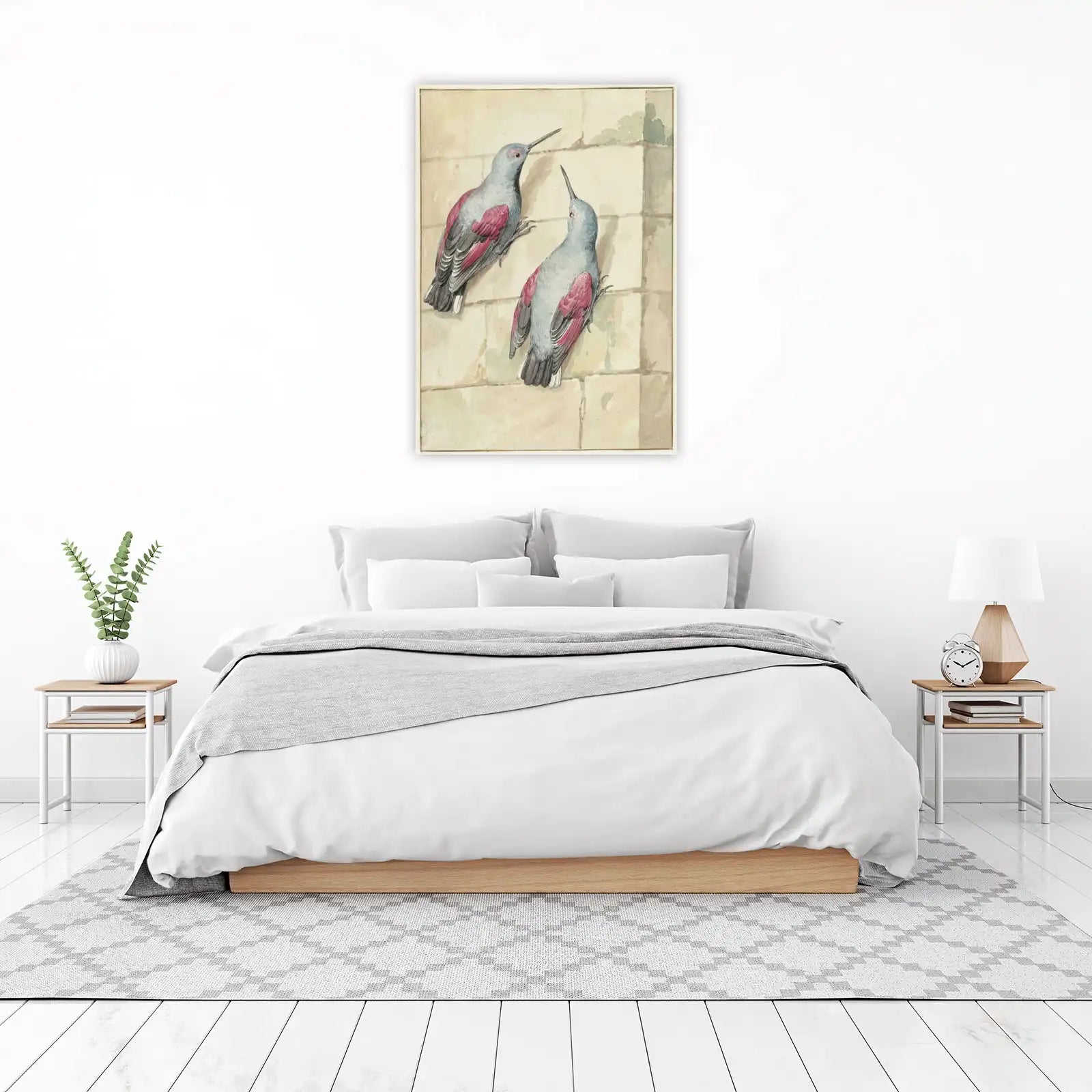 Vintage Bird Art: Crimson Winged Beauties Wall Art