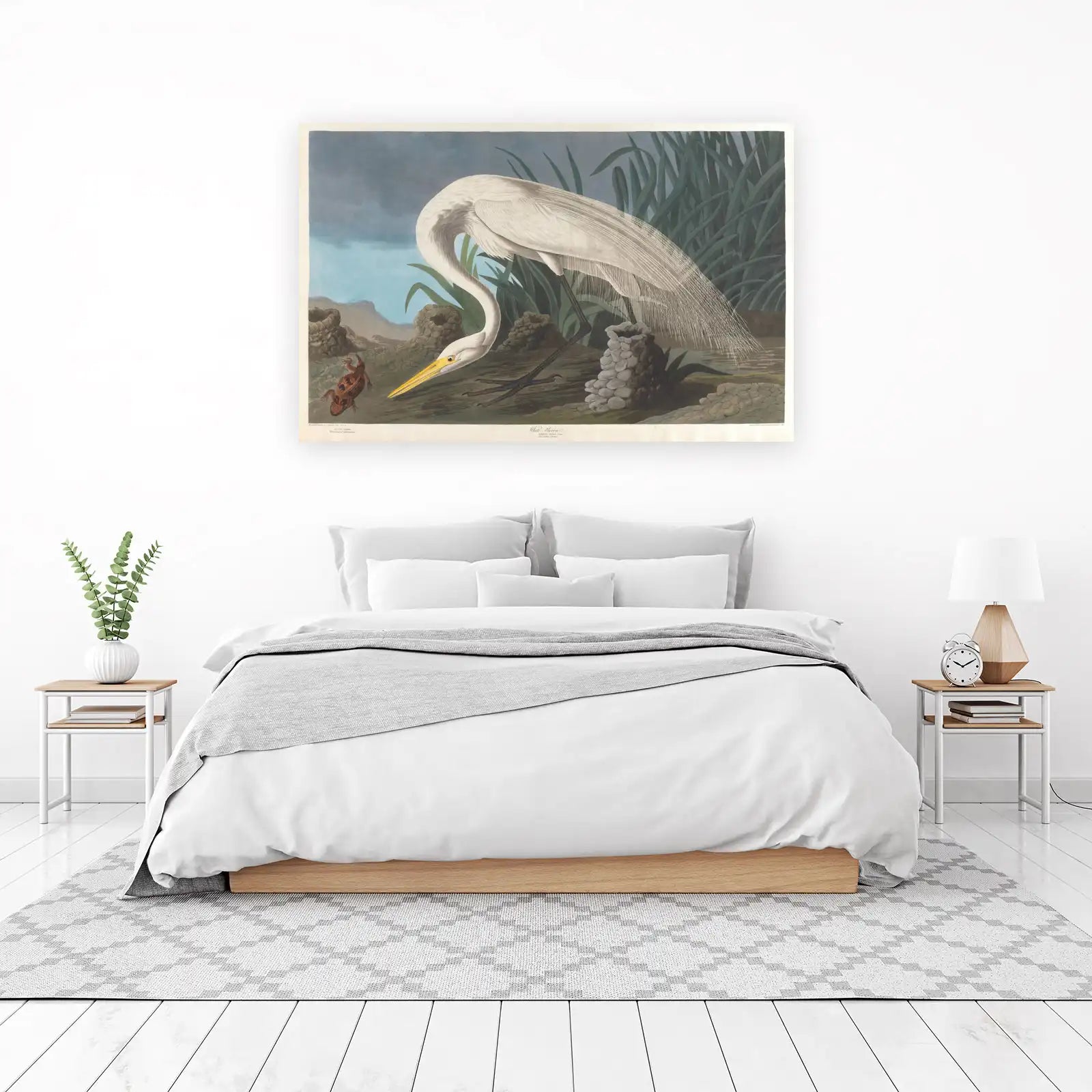 Elegant White Heron Nature Wall Art