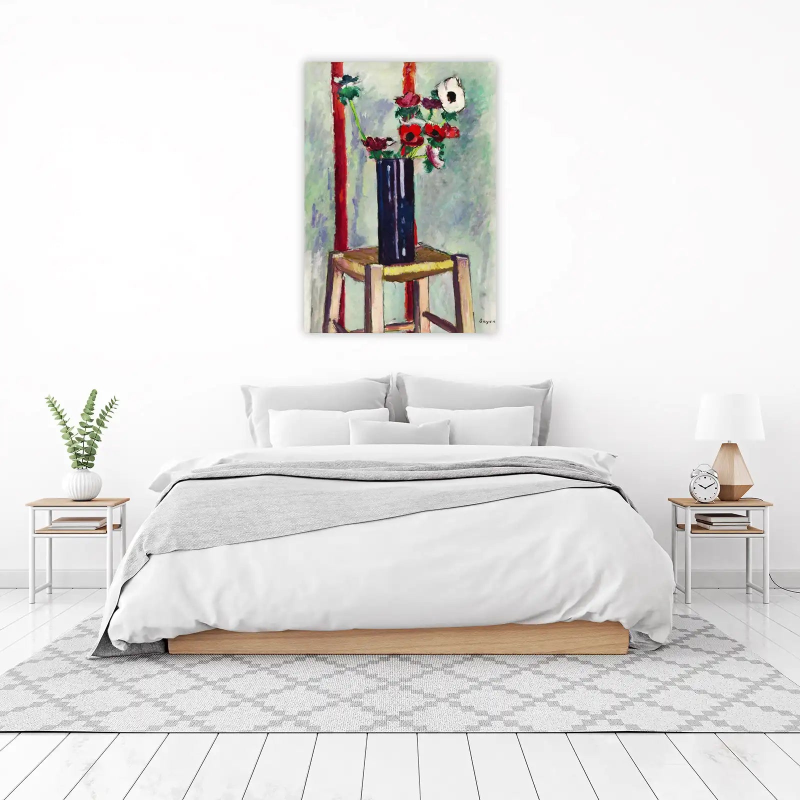Vibrant Floral Still Life Red Anemone Wall Art
