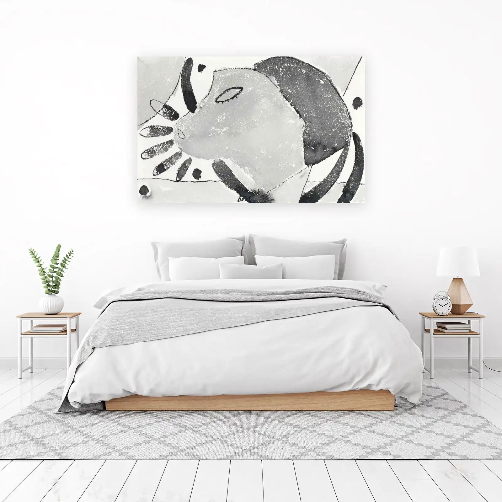 Abstract Face Watercolor Wall Art