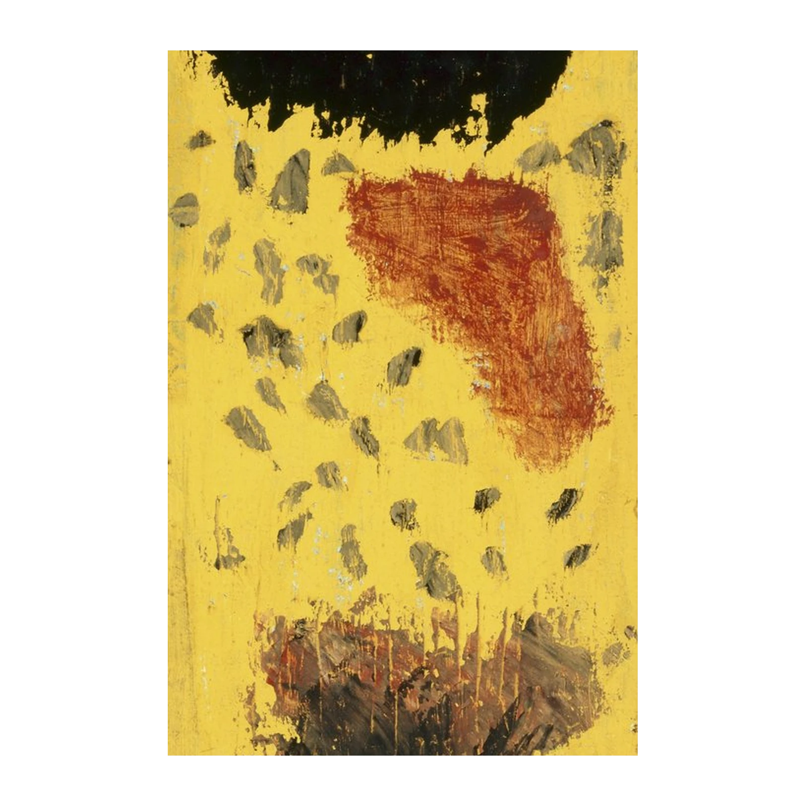 Abstract Expressionist Yellow Wall Art