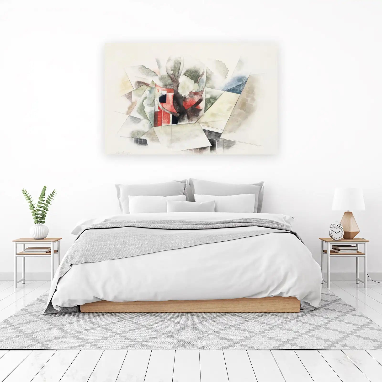 Cubist Landscape Tree Art Wall Art