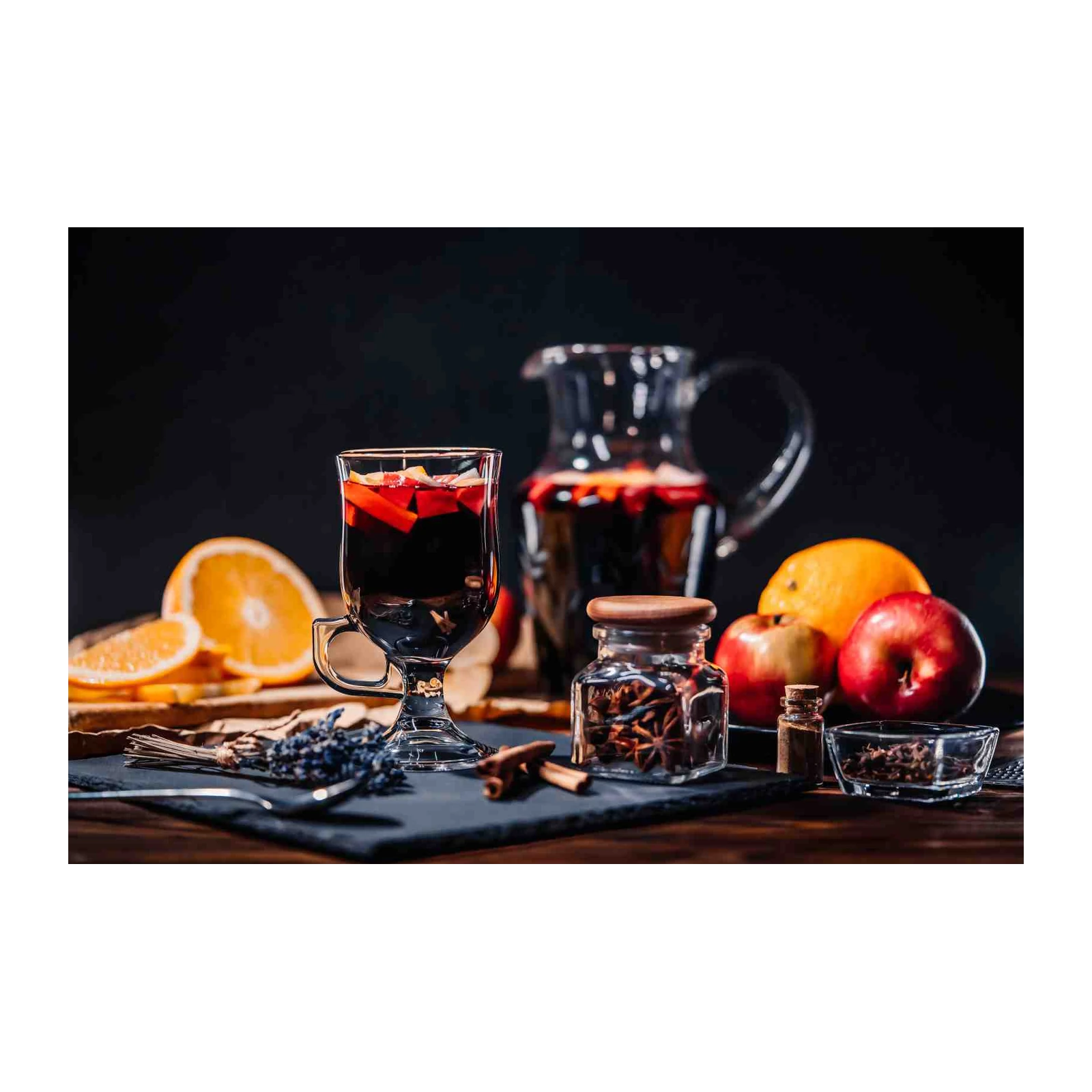 Cozy Mulled Wine Holiday Scene Wall Art