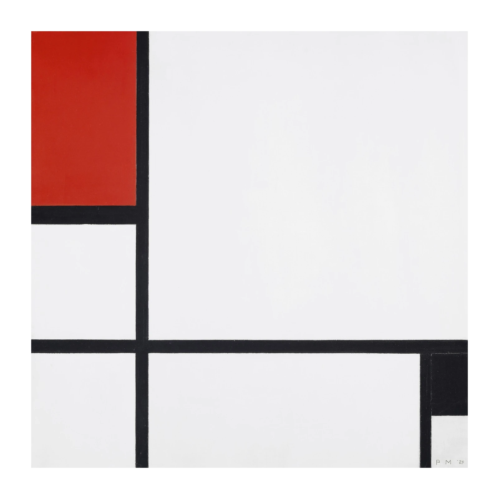 Geometric Red Composition Wall Art