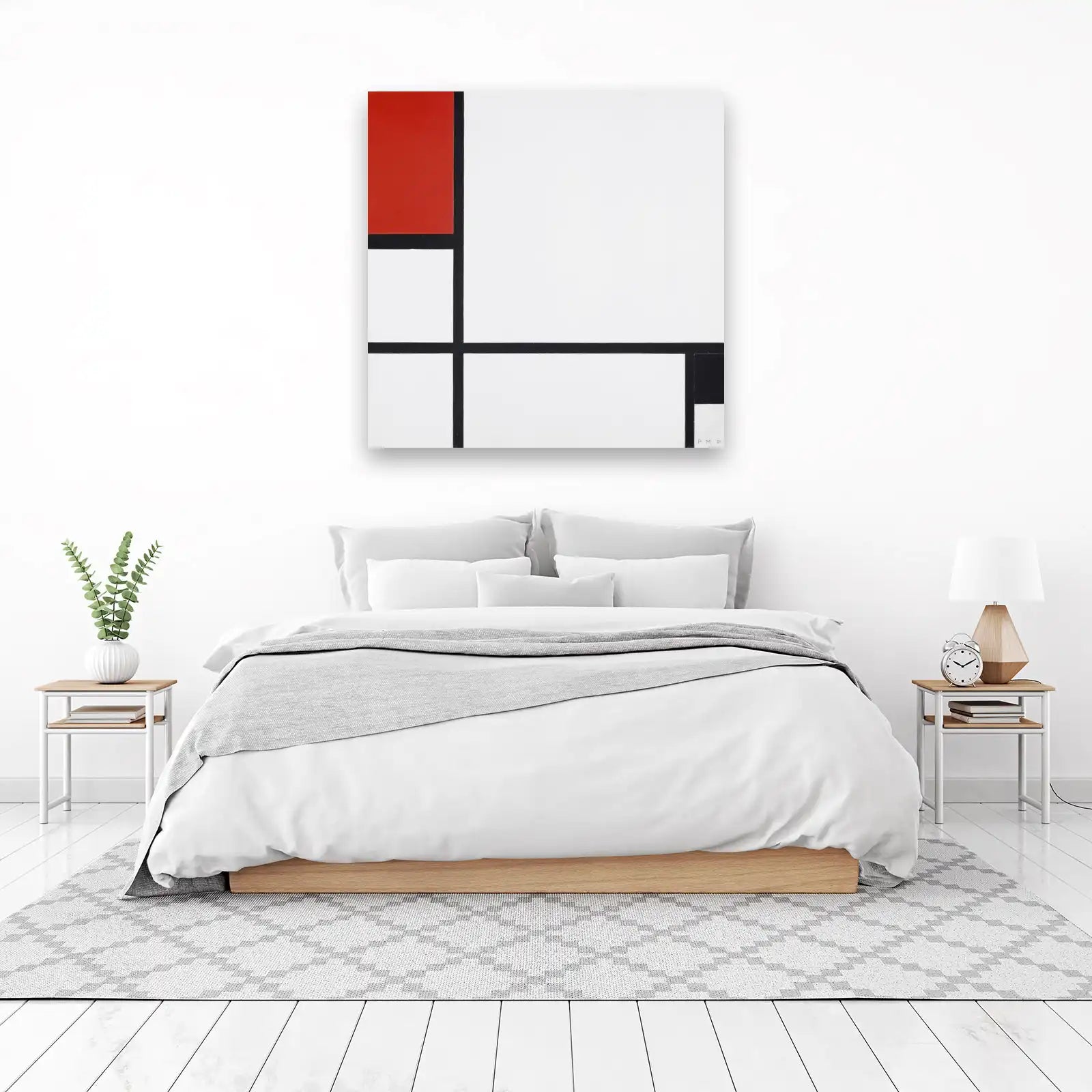 Geometric Red Composition Wall Art