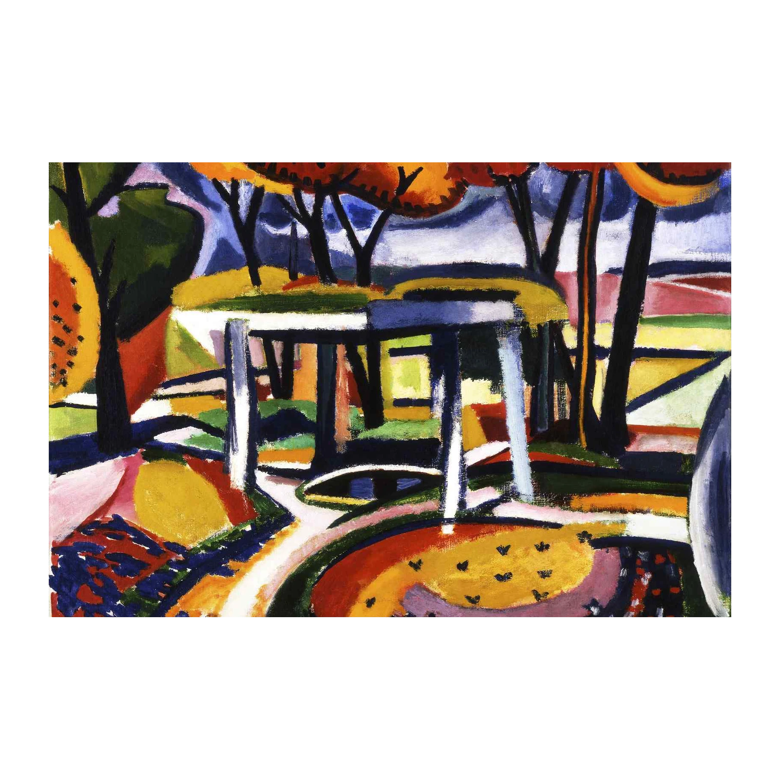 Vibrant Fauvist Trees Wall Art - Modern Wall Art