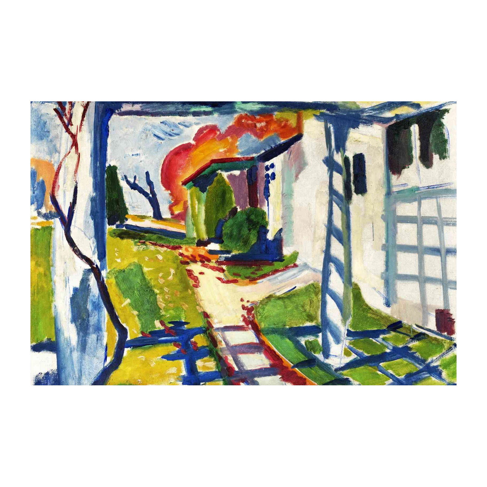 Vibrant Garden Pathway Expressionist Wall Art