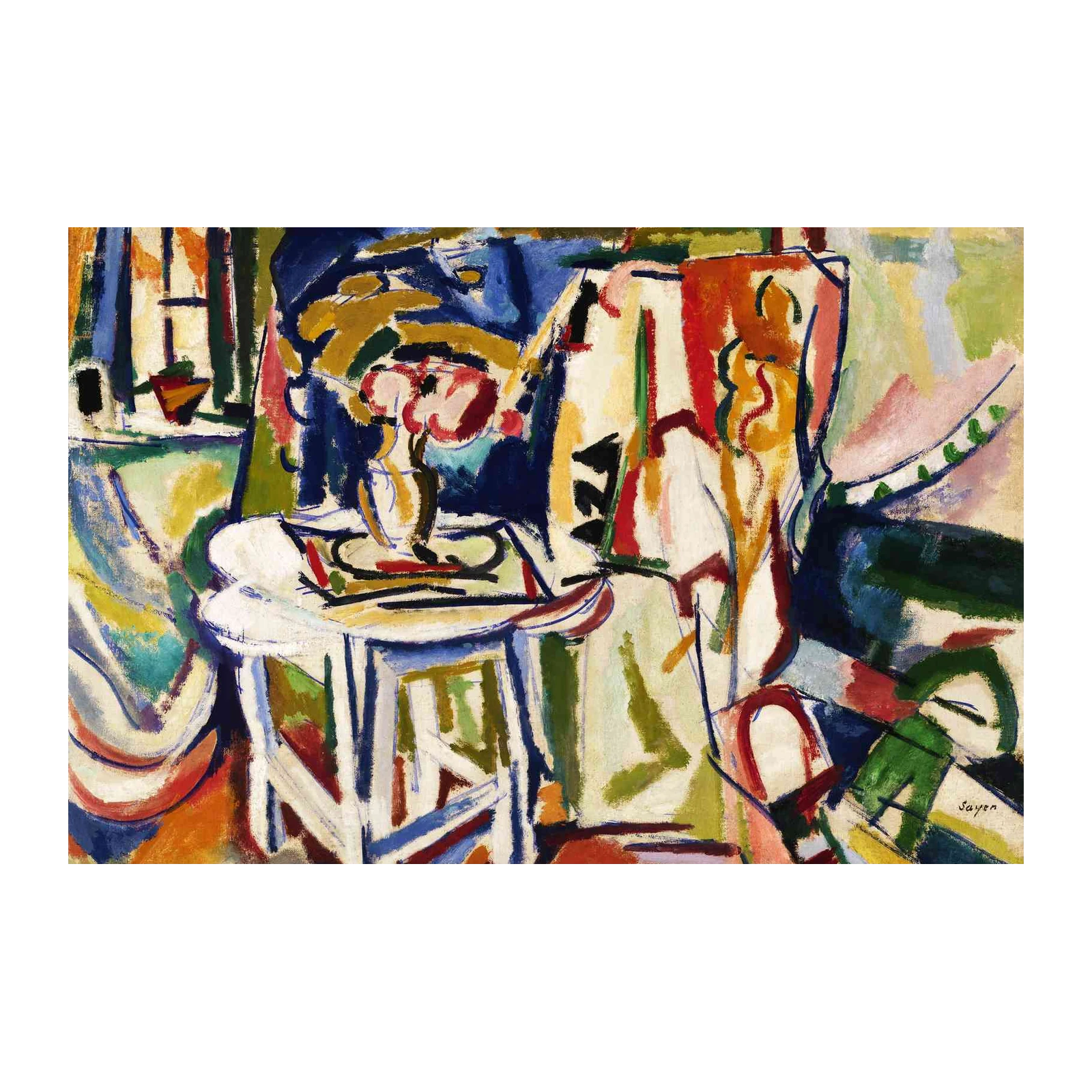 Vibrant Fauvist Still Life Wall Art