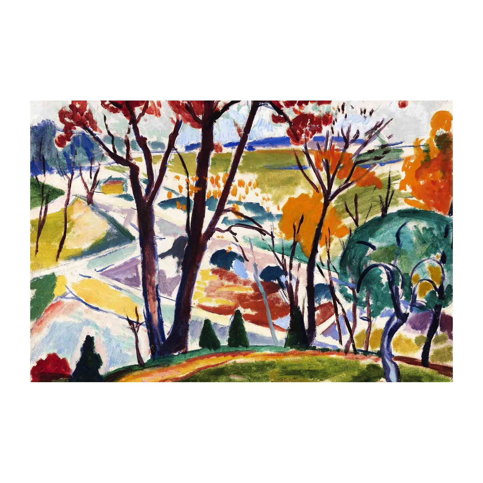 Vibrant Fauvist Landscape Wall Art