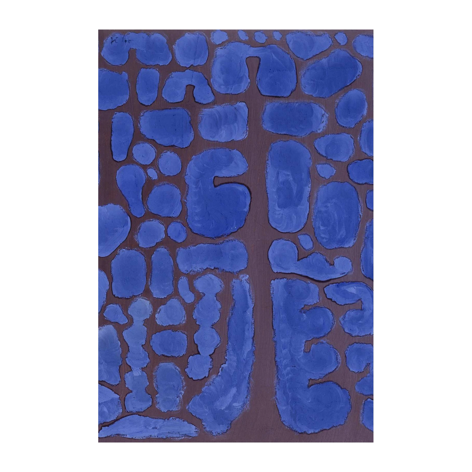 Abstract Blue Organic Forms Wall Art