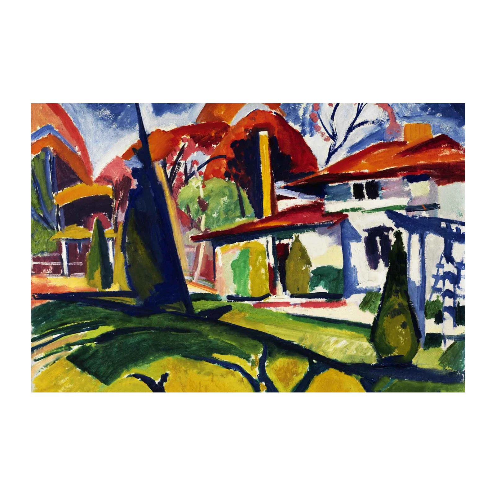 Vibrant Expressionist Landscape Wall Art