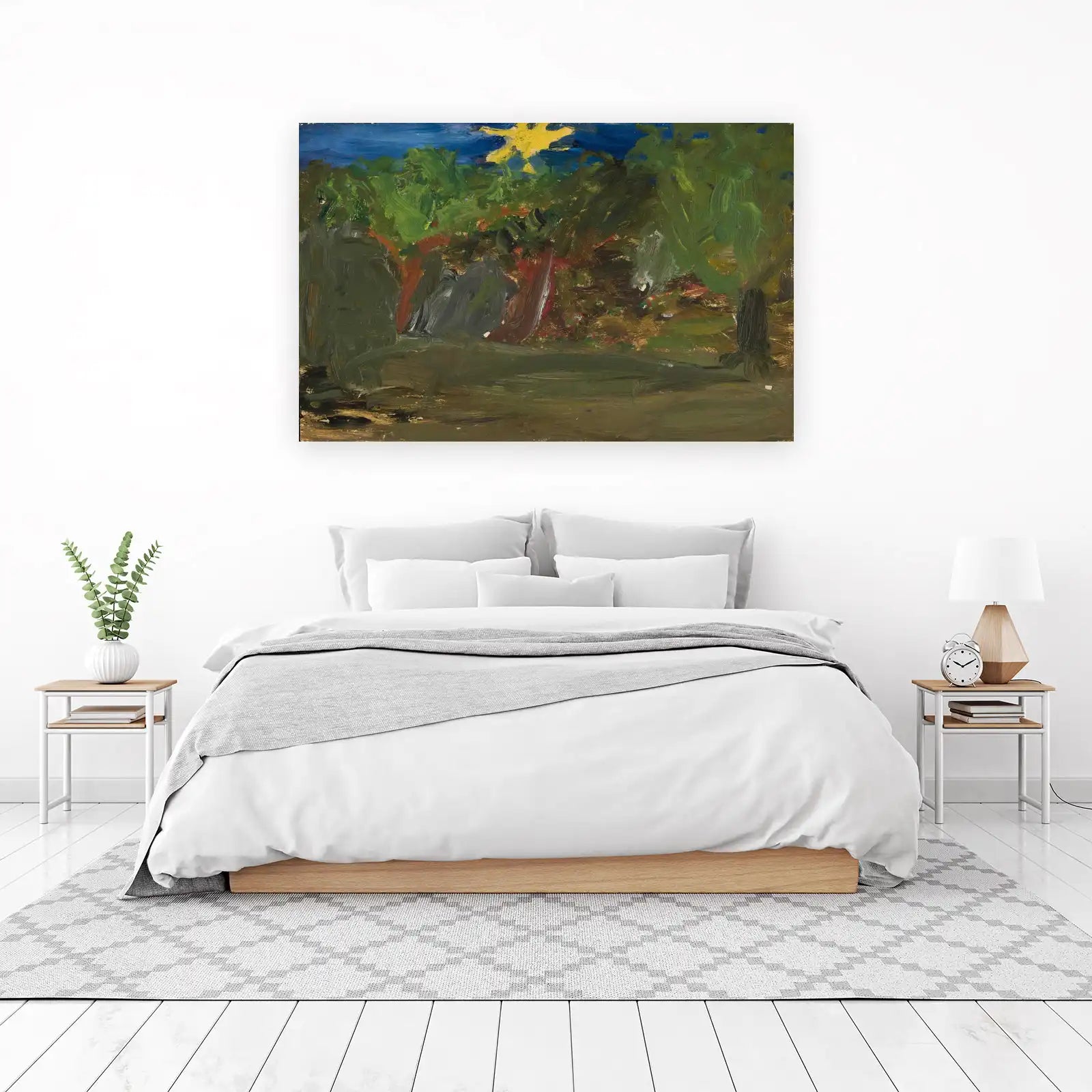Vibrant Forest Landscape Oil Painting Wall Art