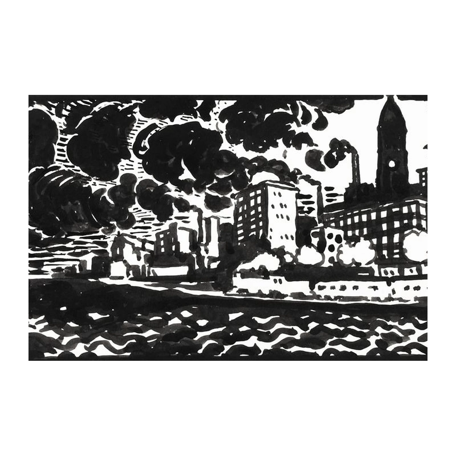 Dramatic Cityscape & Sailboat Wall Art
