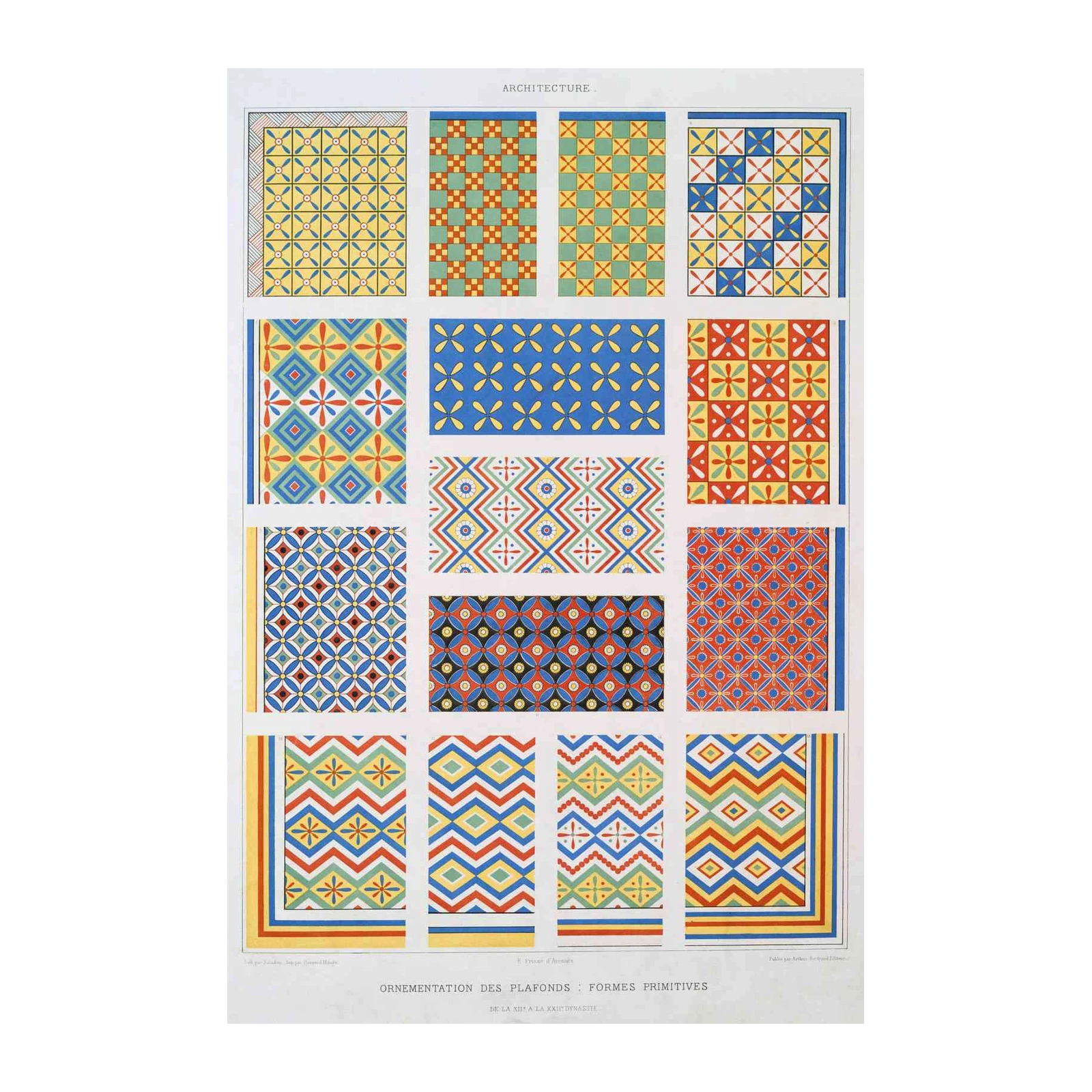 Vibrant Geometric Egyptian Patterns Wall Art