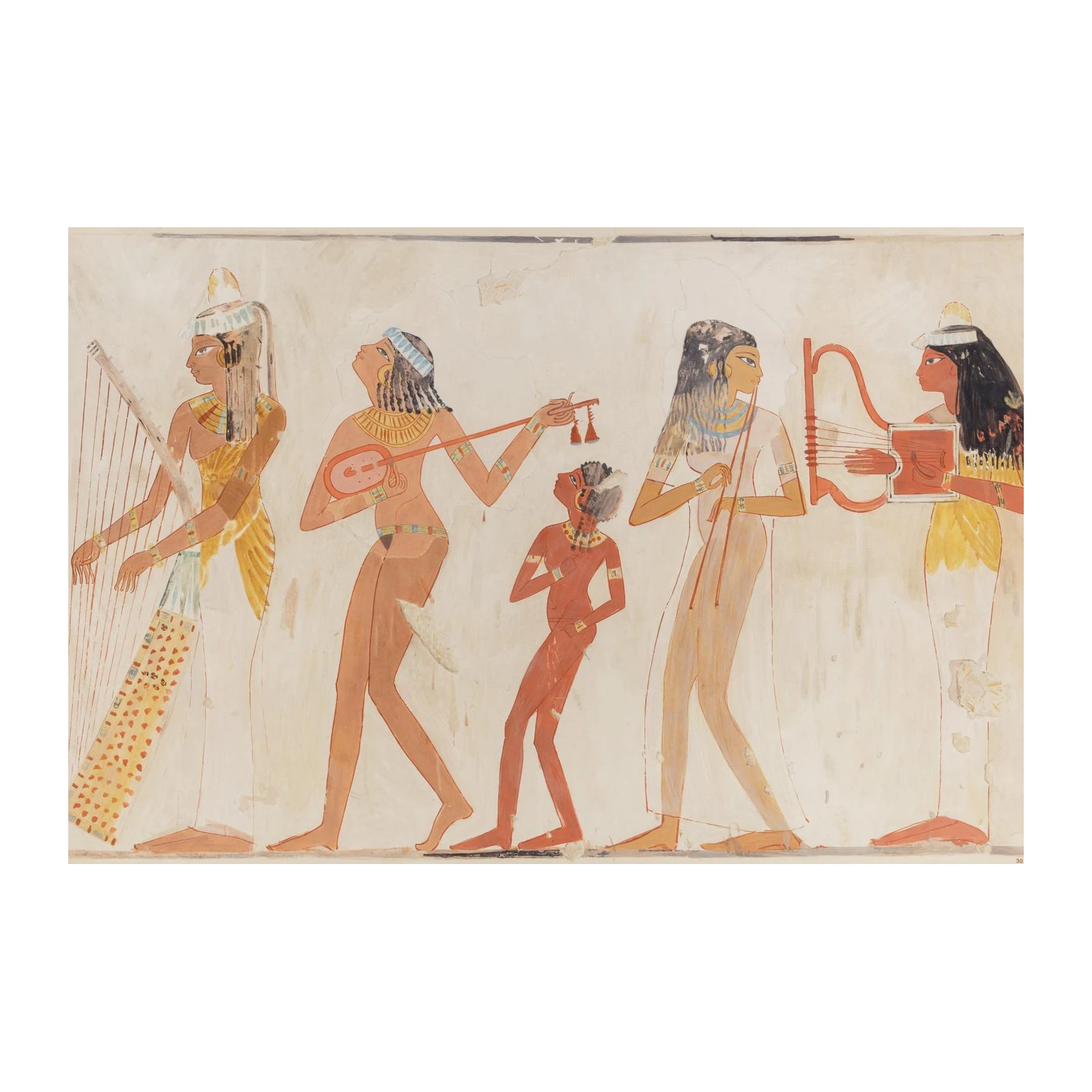 Ancient Egyptian Musicians Harp & Lyre Wall Art