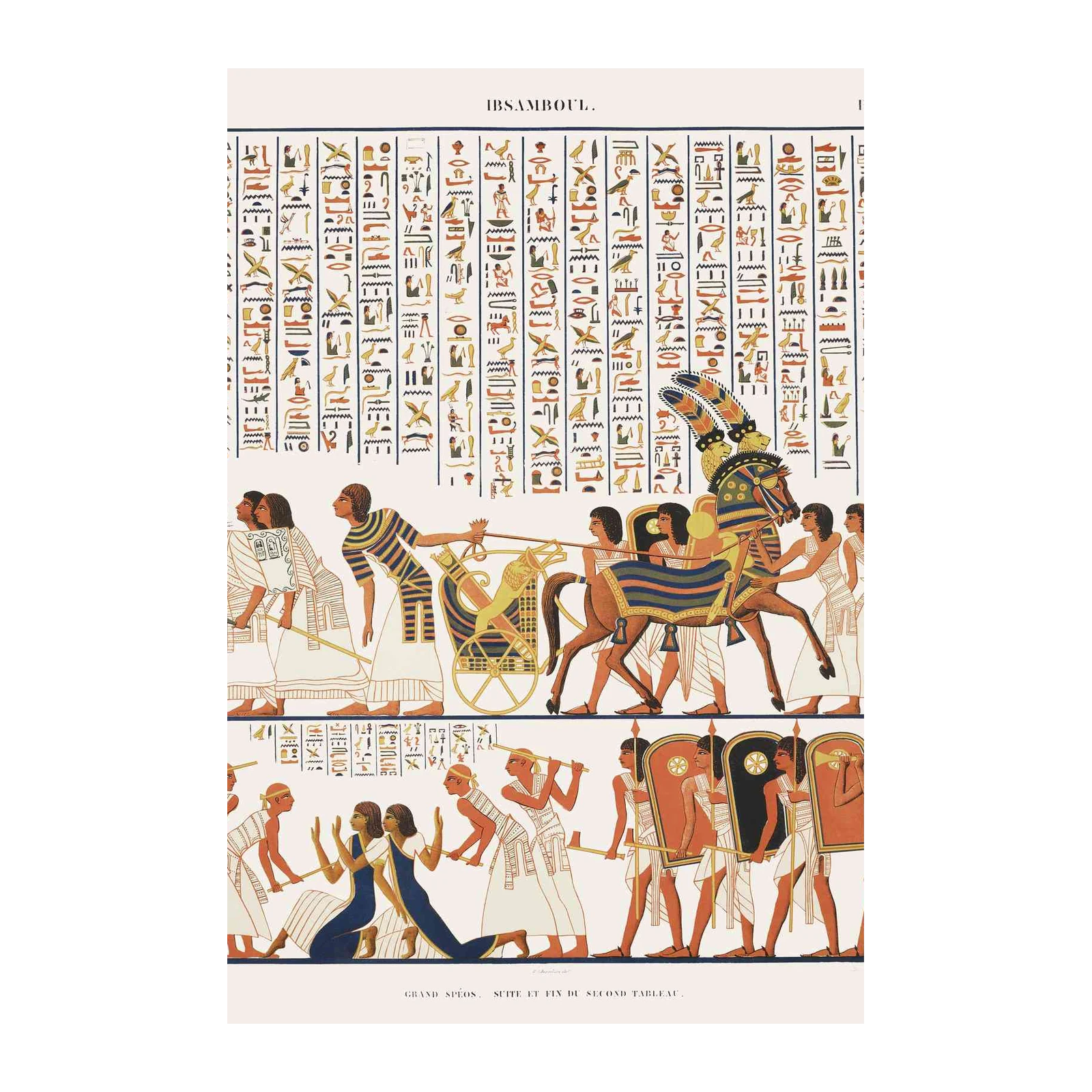 Ancient Egyptian Procession & Hieroglyphs Wall Art