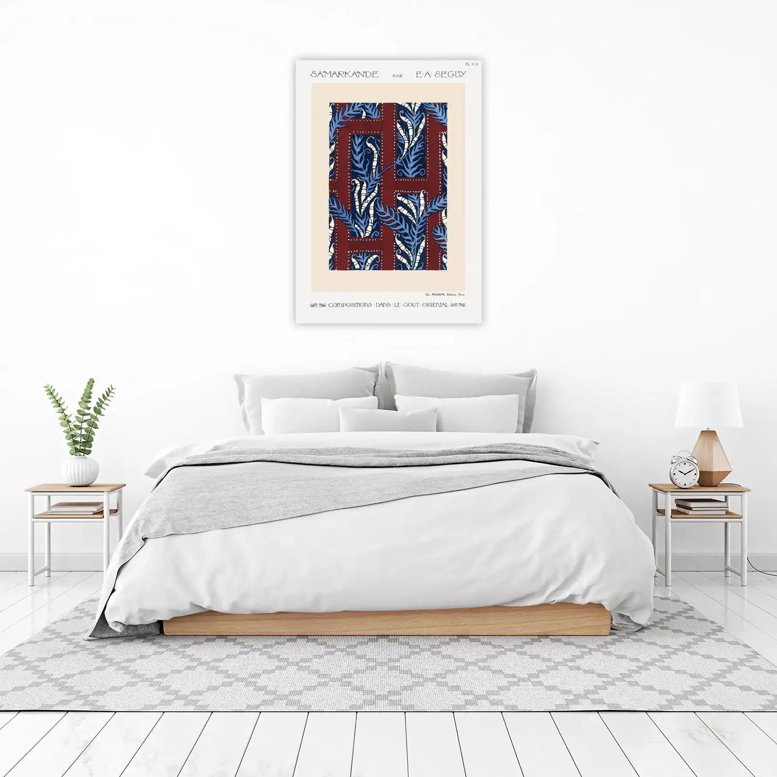 Samarkande Art Deco Blue Botanical Wall Art