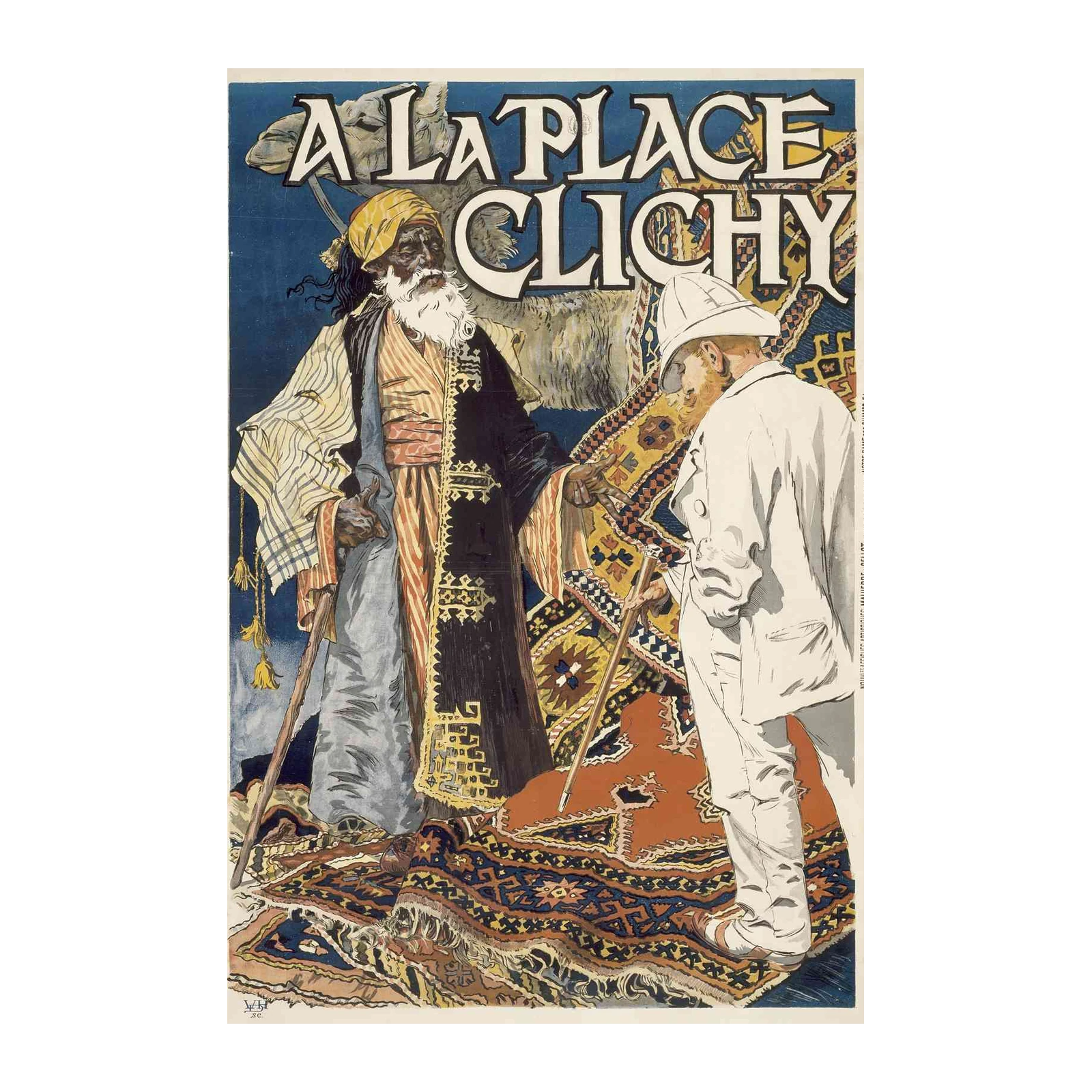 Vintage Travel Poster "A La Place Clichy" Wall Art