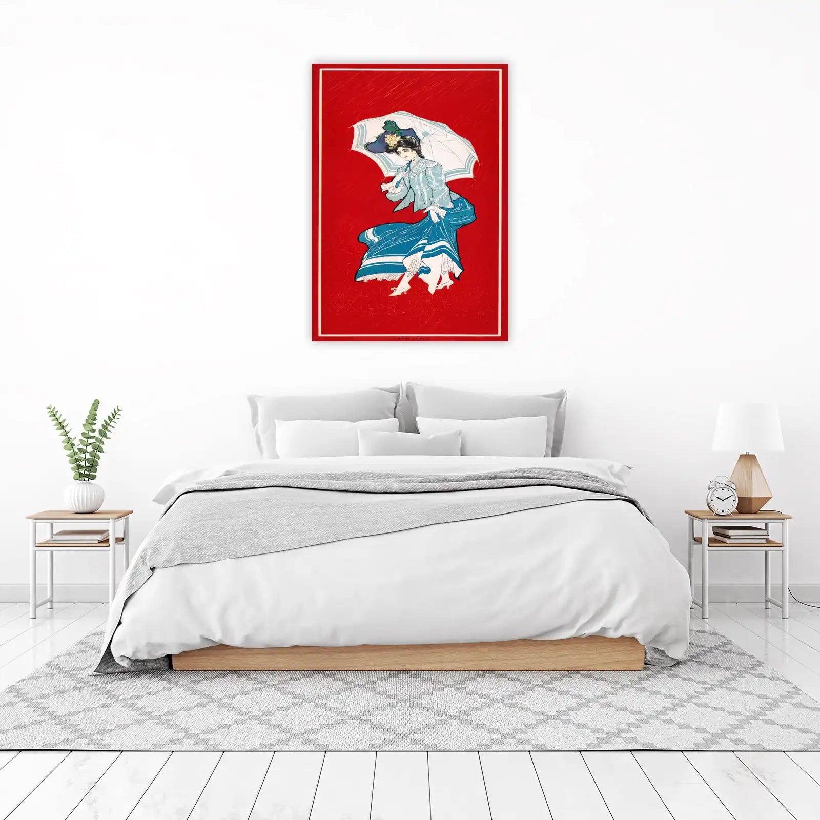 Elegant Lady Rainy Day Art Wall Art
