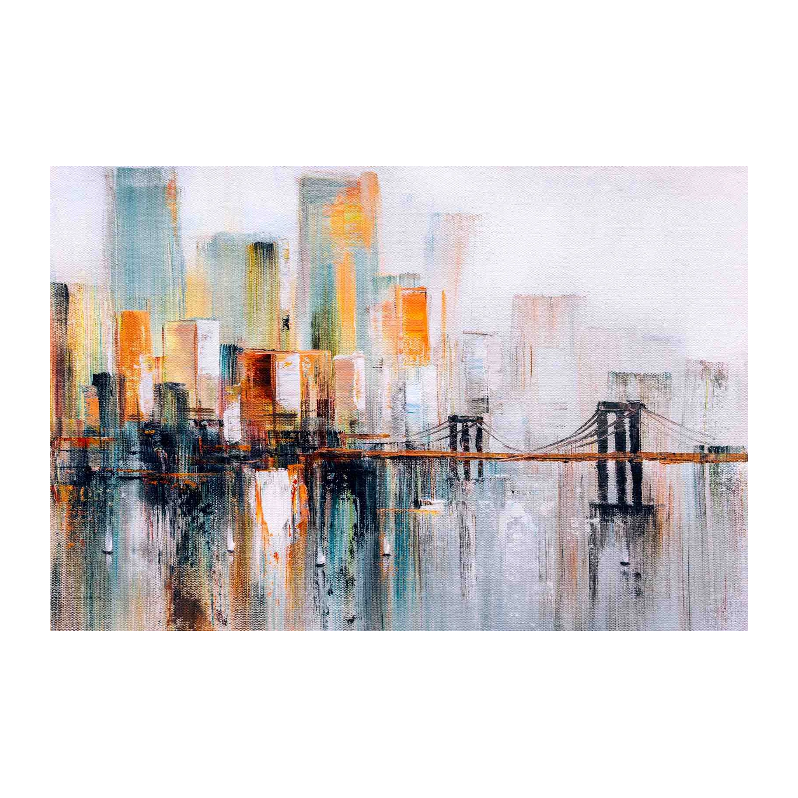 Abstract Cityscape & Bridge Wall Art
